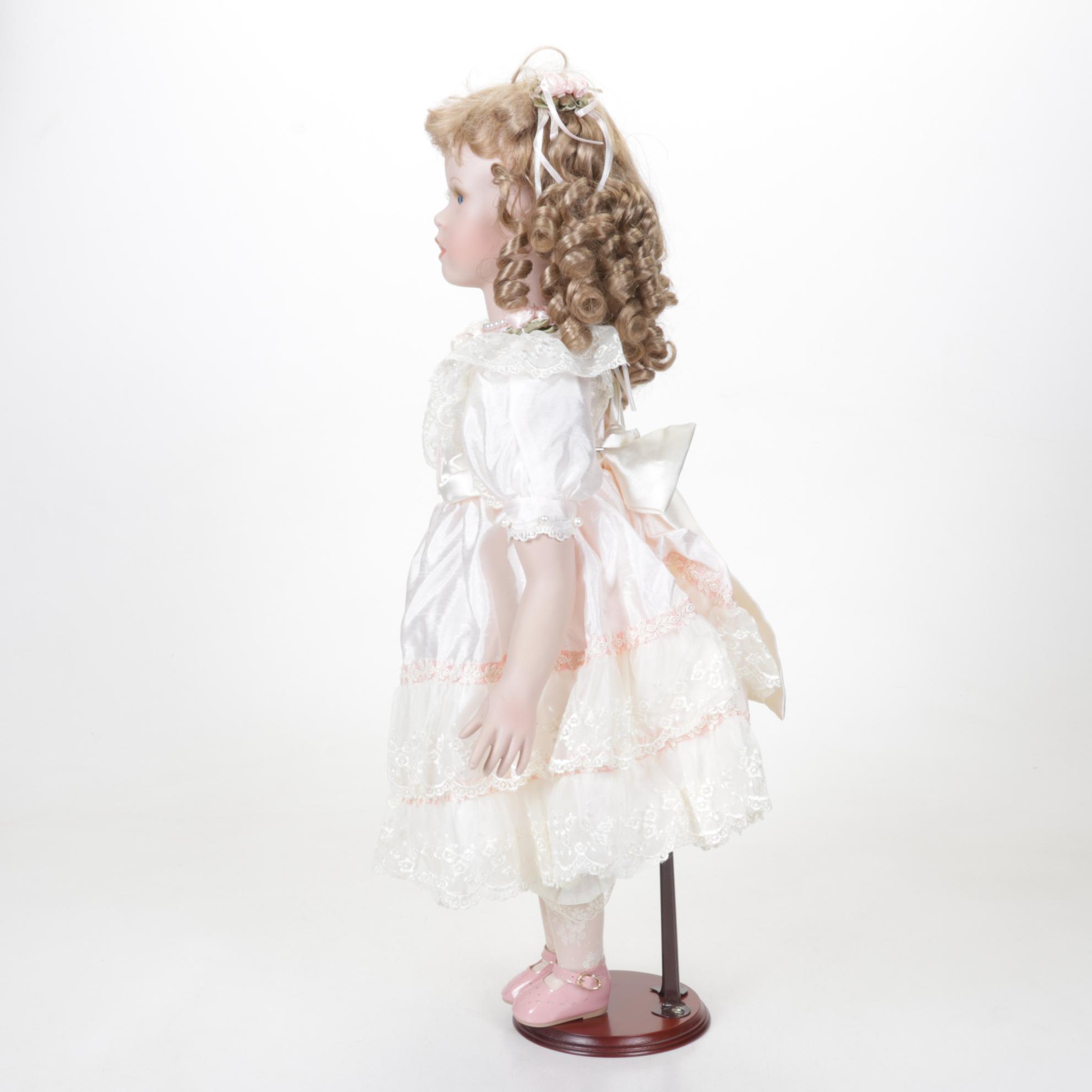 The Leonardo Collection "Sabrina" Porcelain Doll with Stand