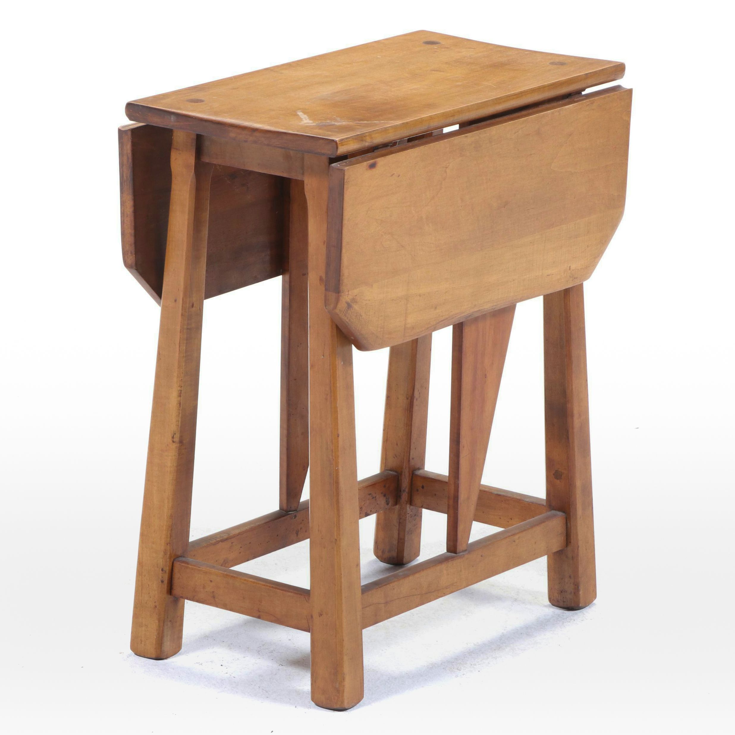 American Colonial Style Maple Drop-Leaf Side Table, Early to Mid 20th Century
