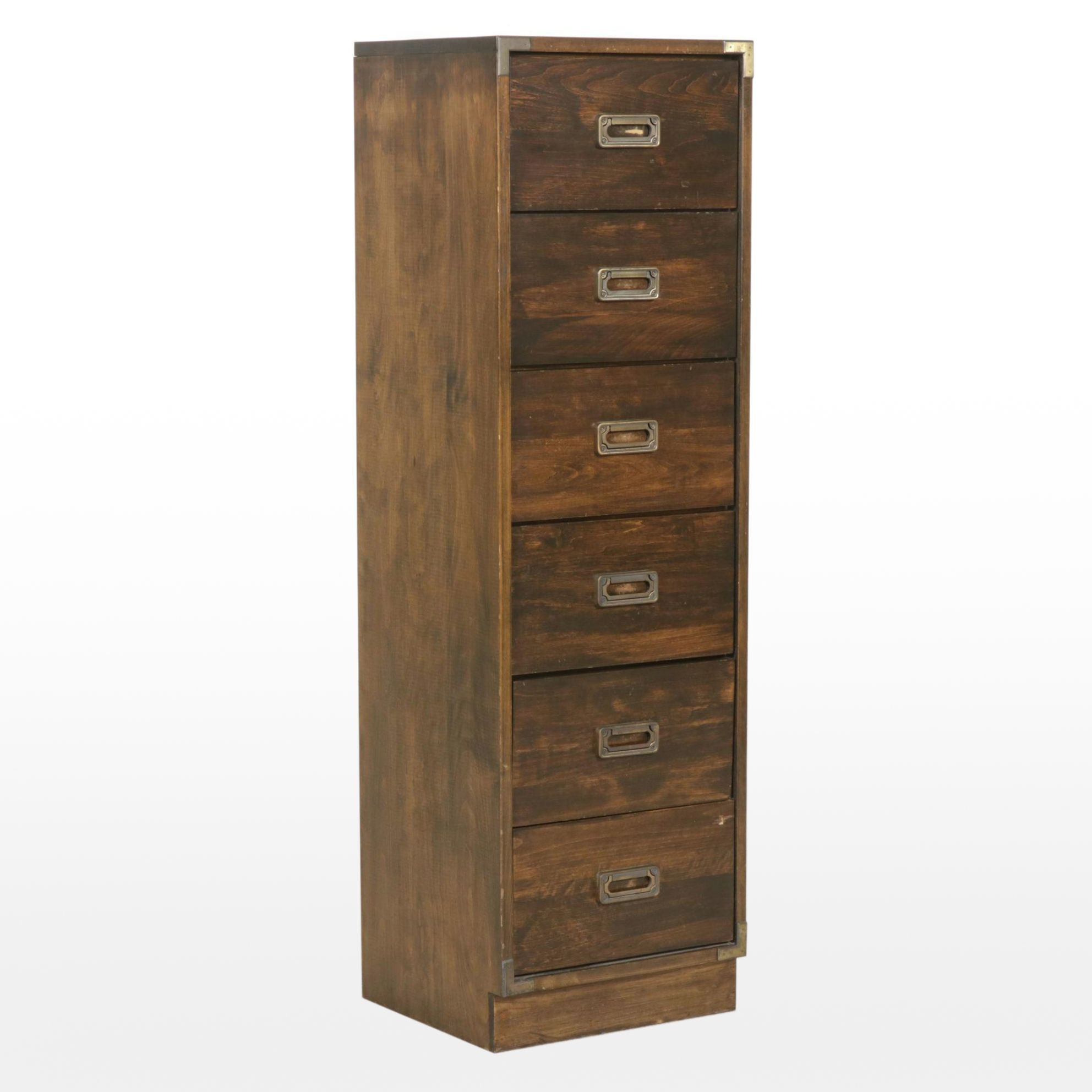 Campaign Style Wood Chest of Drawers, Late 20th to 21st Century