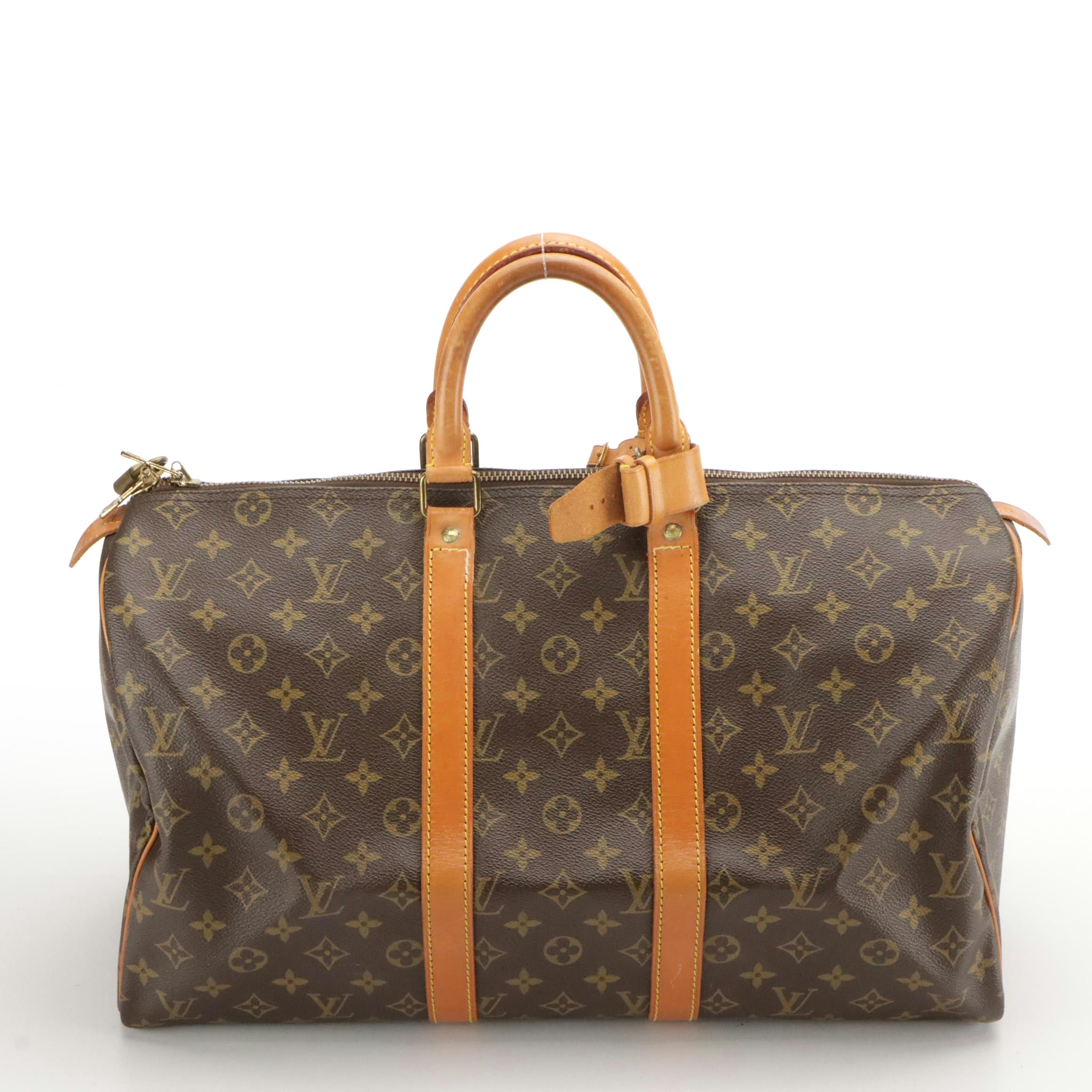 Louis Vuitton Keepall 45 Duffel in Monogram Coated Canvas