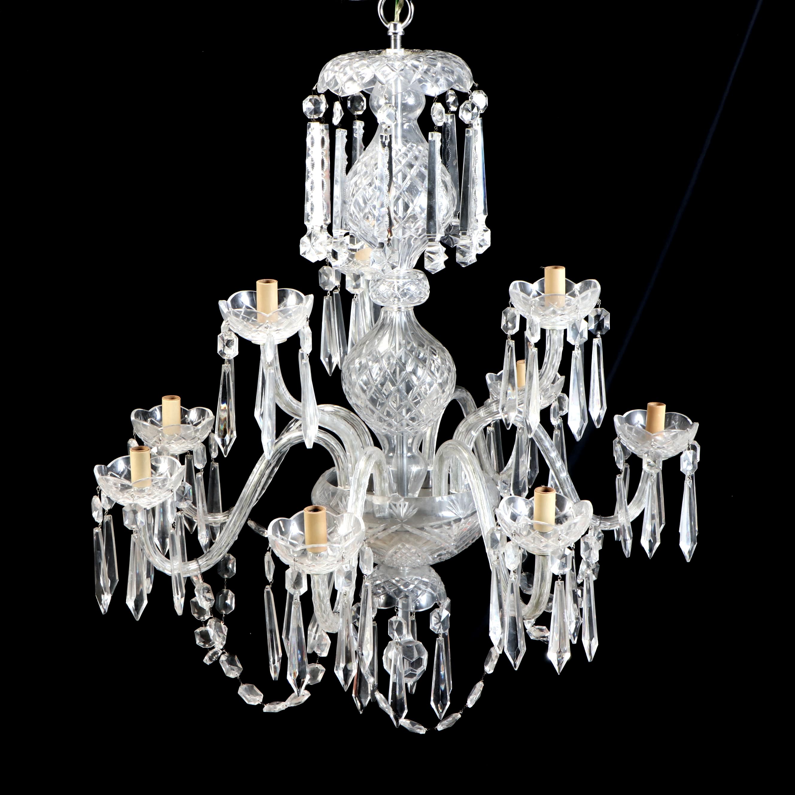 Waterford Crystal Double Tier Eight-Arm Chandelier