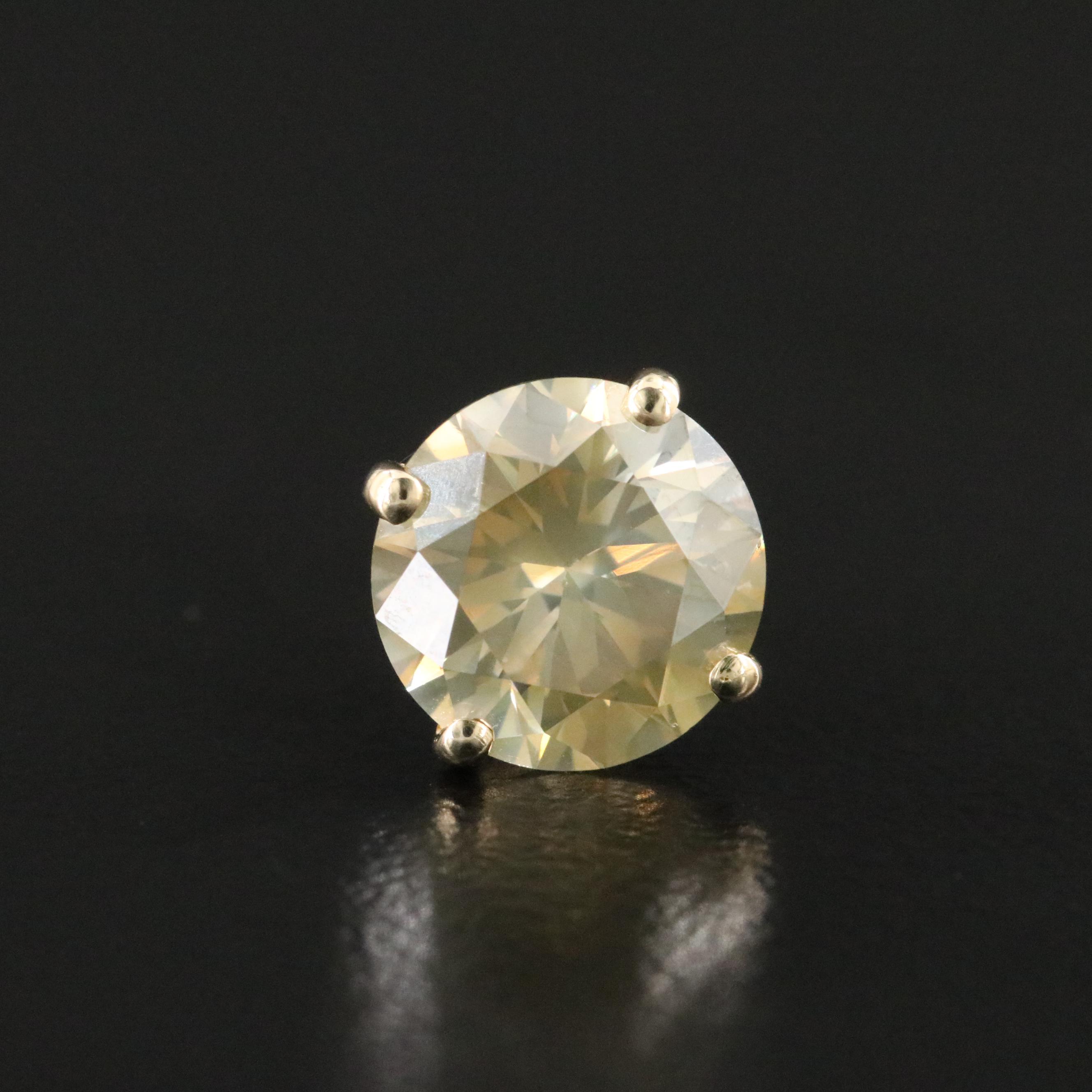 14K 3.90 CTW Fancy Yellow Diamond Martini Stud Earrings