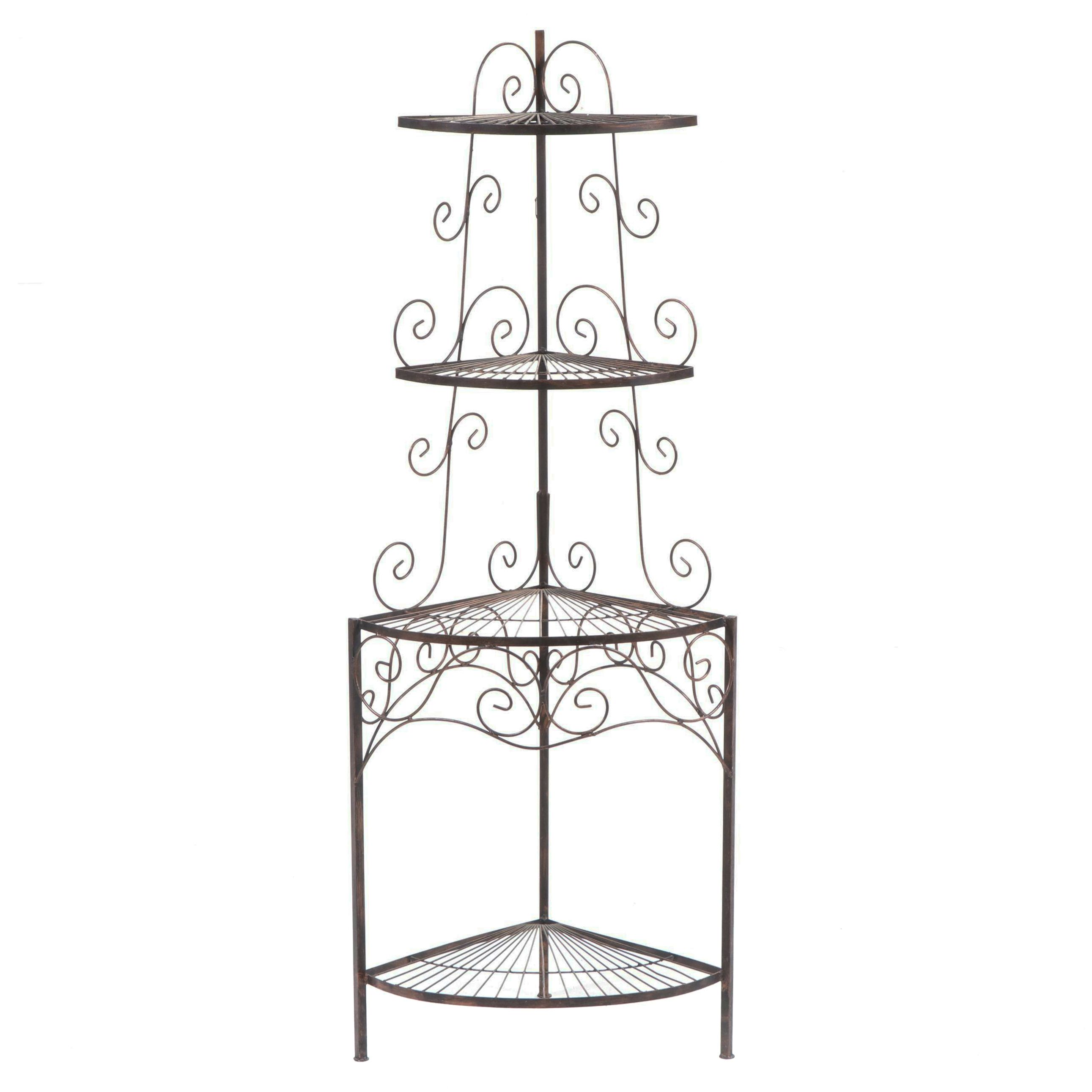 Scrolled Metal Corner Shelf