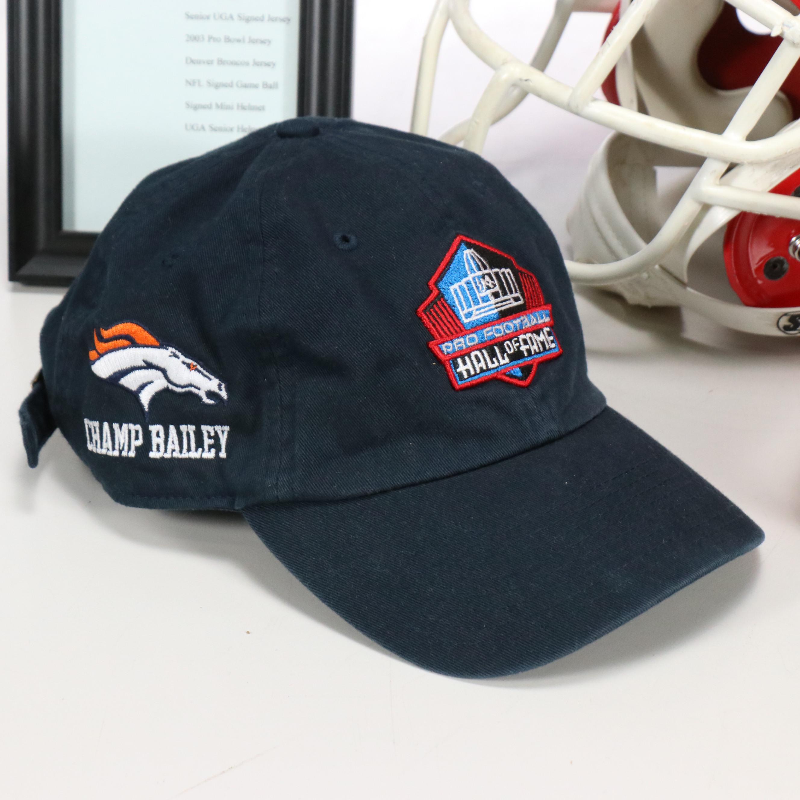 Champ Bailey Signed Pro Bowl Jersey with Game Worn Georgia Helmet and More