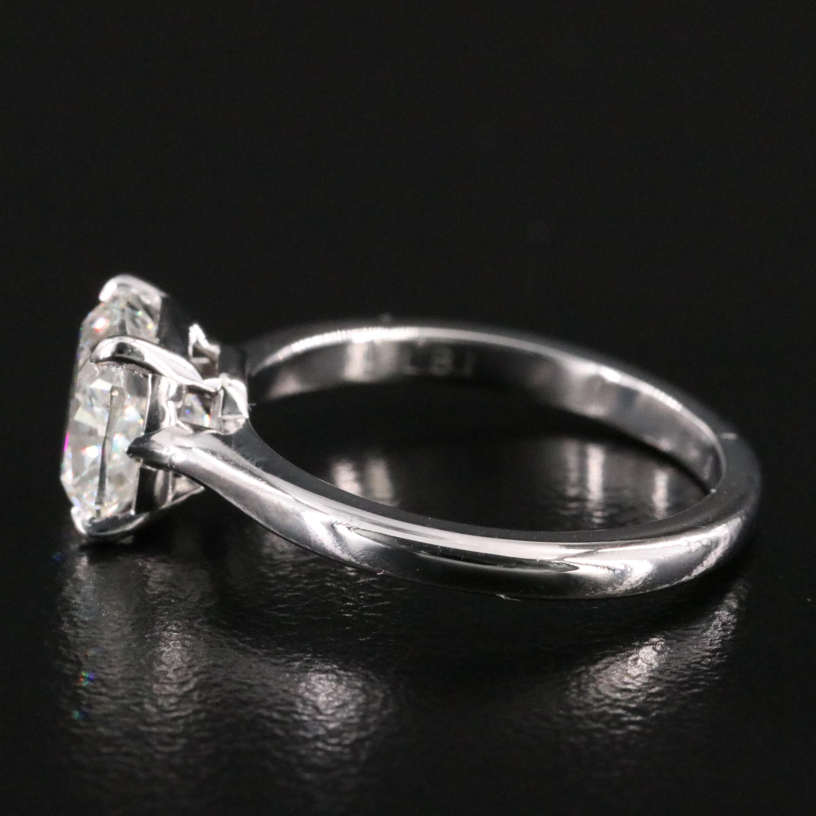 Platinum 2.03 CT Diamond Solitaire Ring with GIA eReport