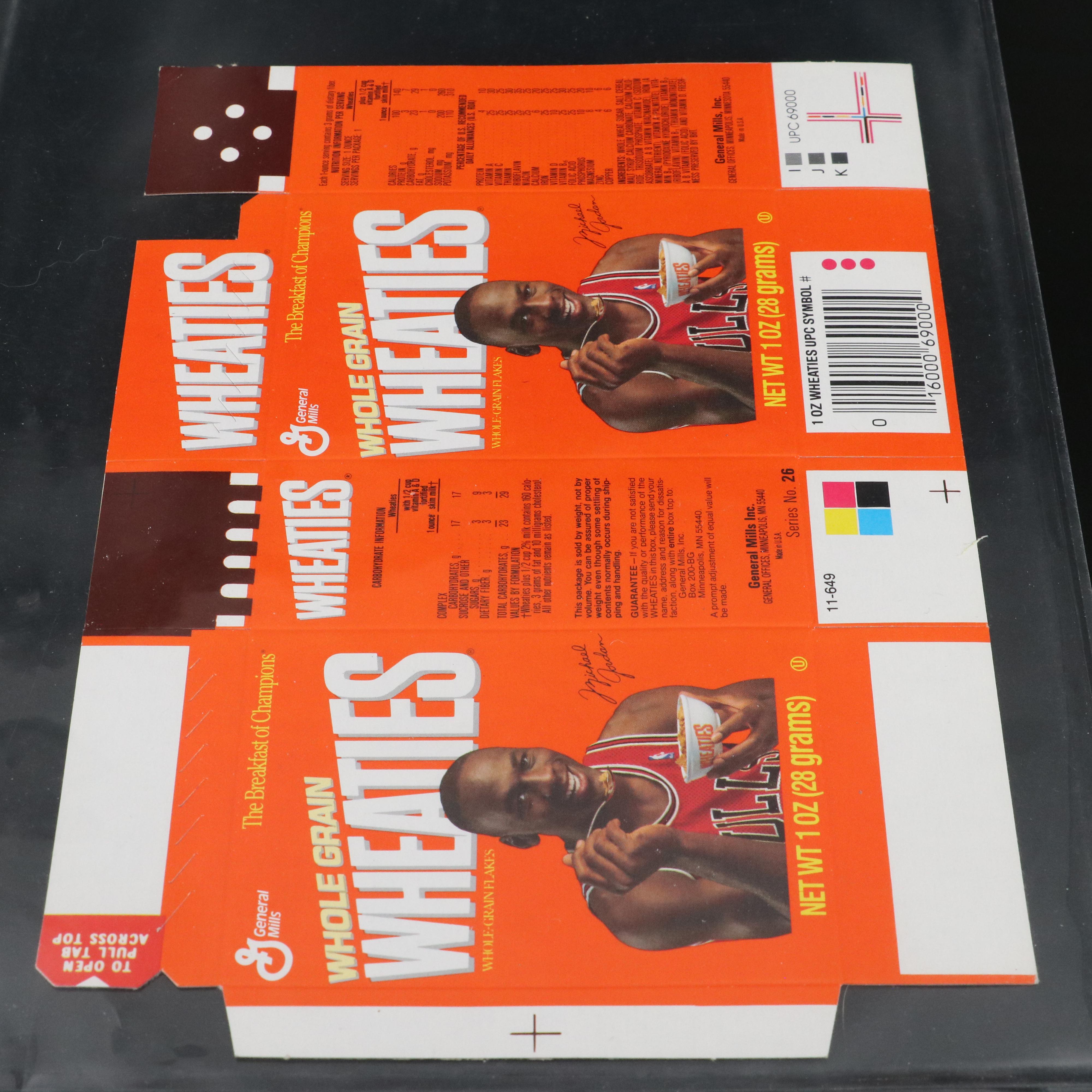 Michael Jordan Chicago Bulls Basketball Cards with Wheaties Cereal Box