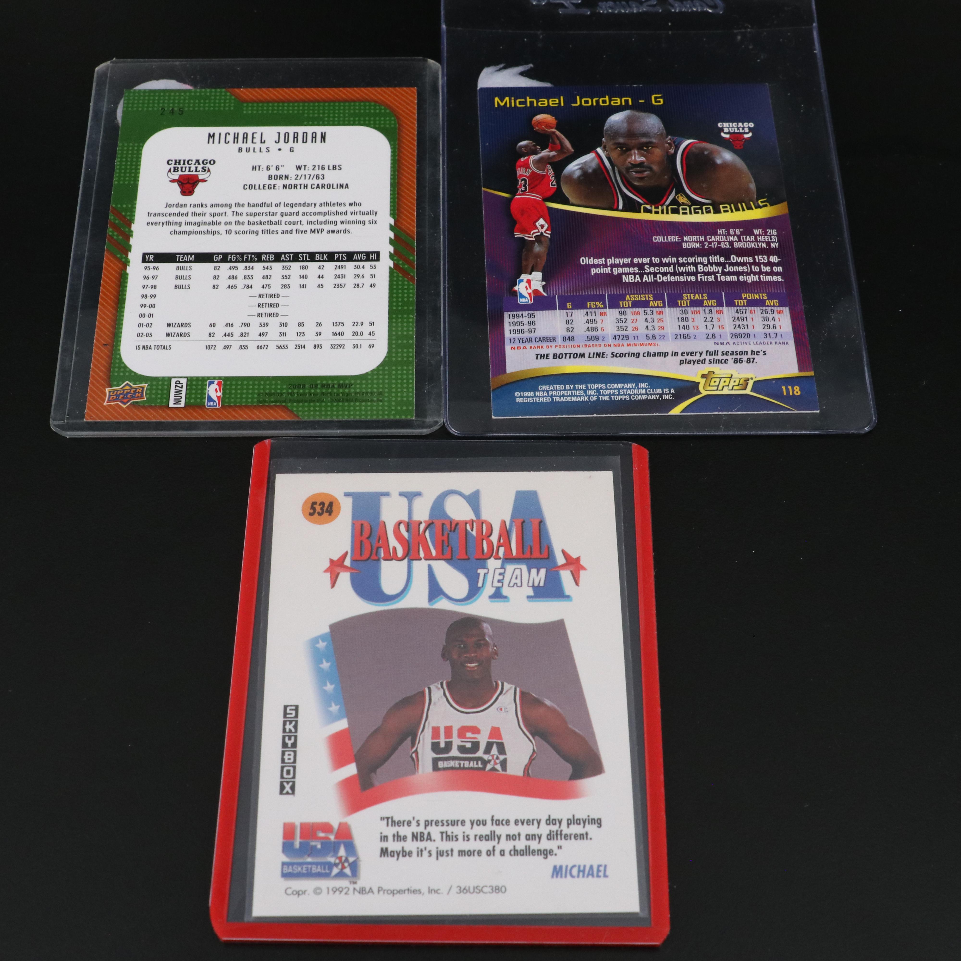 Michael Jordan Chicago Bulls Basketball Cards with Wheaties Cereal Box