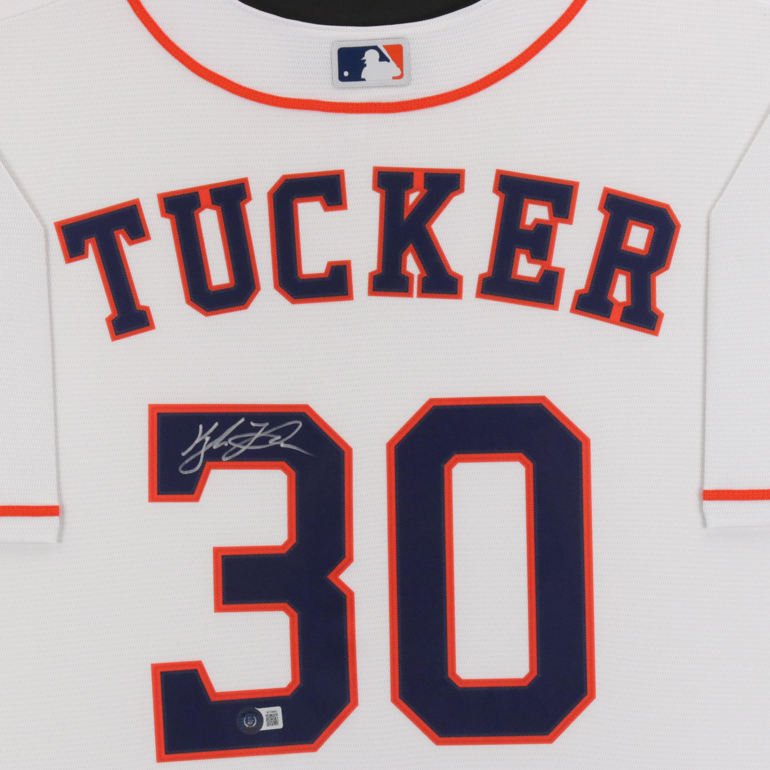 Kyle Tucker Signed Houston Astros Baseball Jersey in Matted Display, Beckett