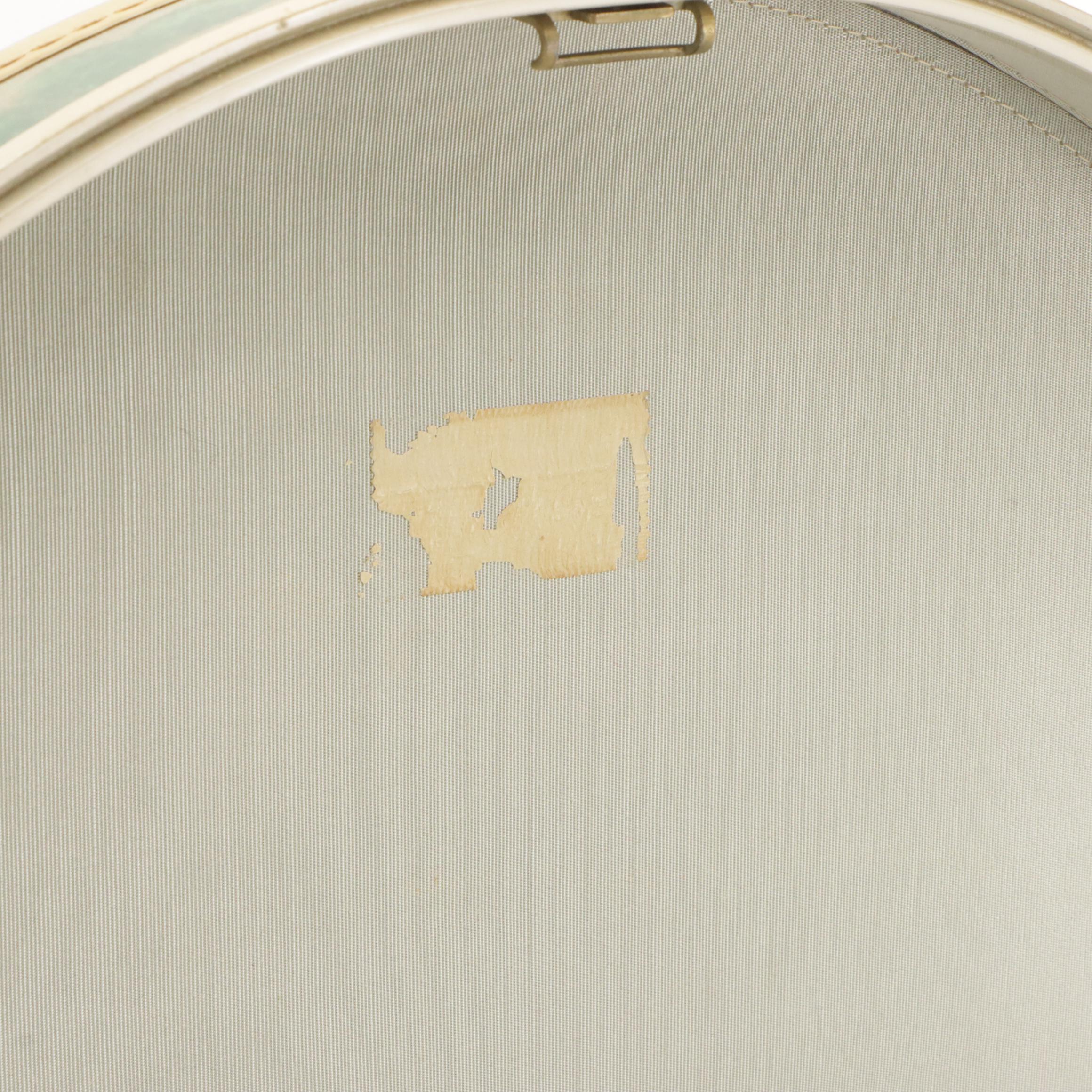 Vintage Samsonite Luggage Hardside Suitcases in Marbled Bermuda Green & Leather