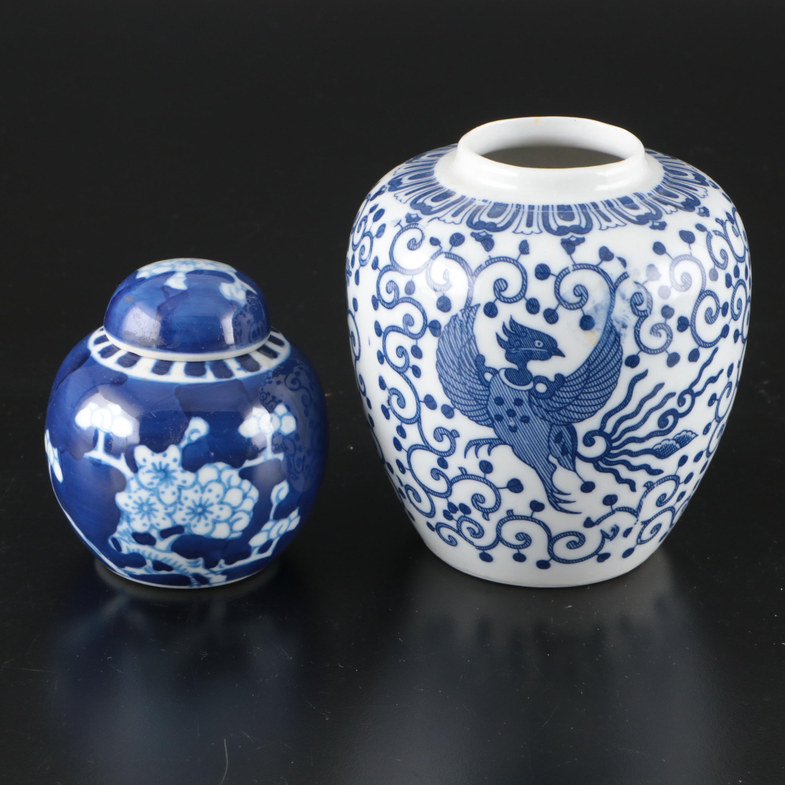 Chinese Canton Style Teapot with Vase and Other Porcelain Décor