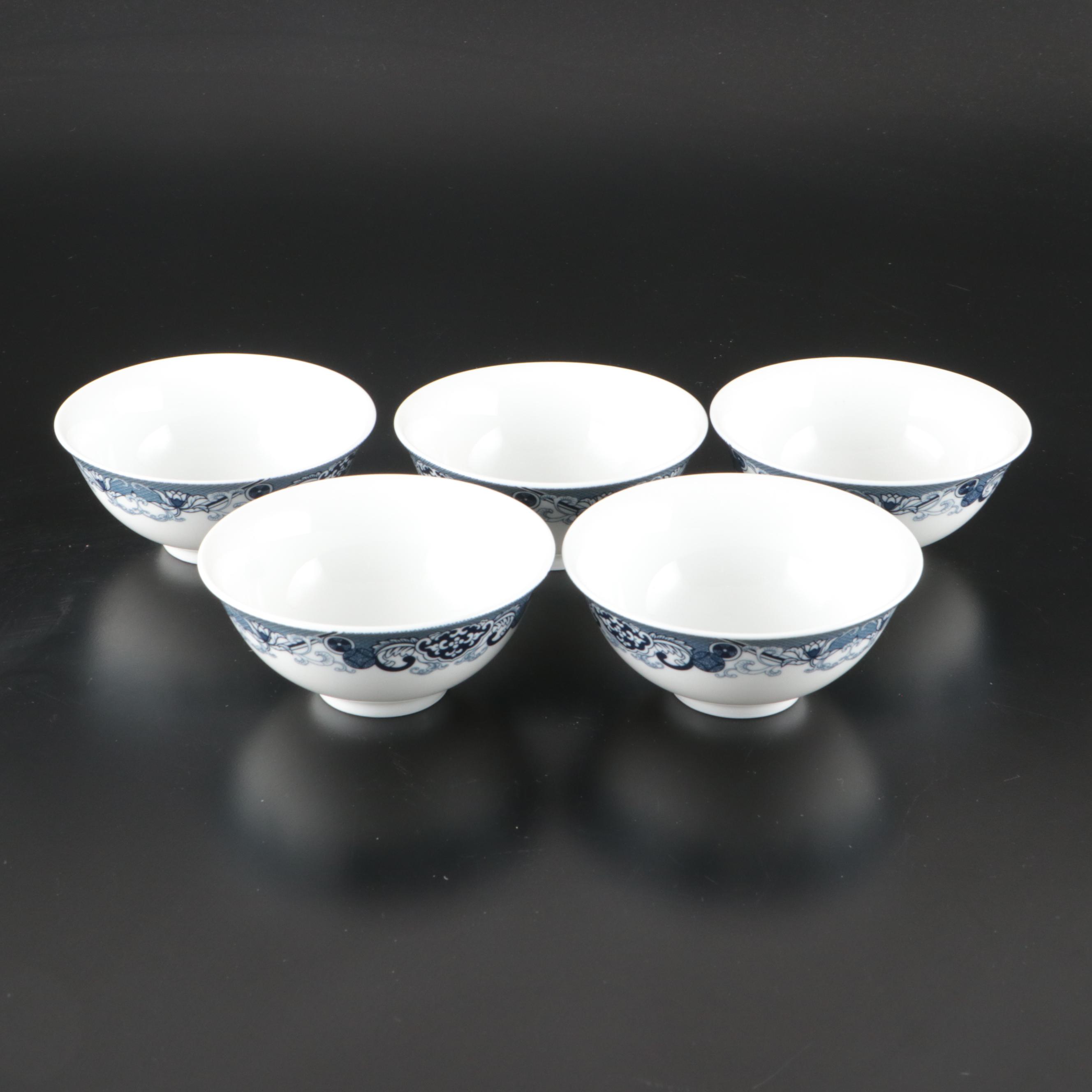 Chinese Canton Style Teapot with Vase and Other Porcelain Décor