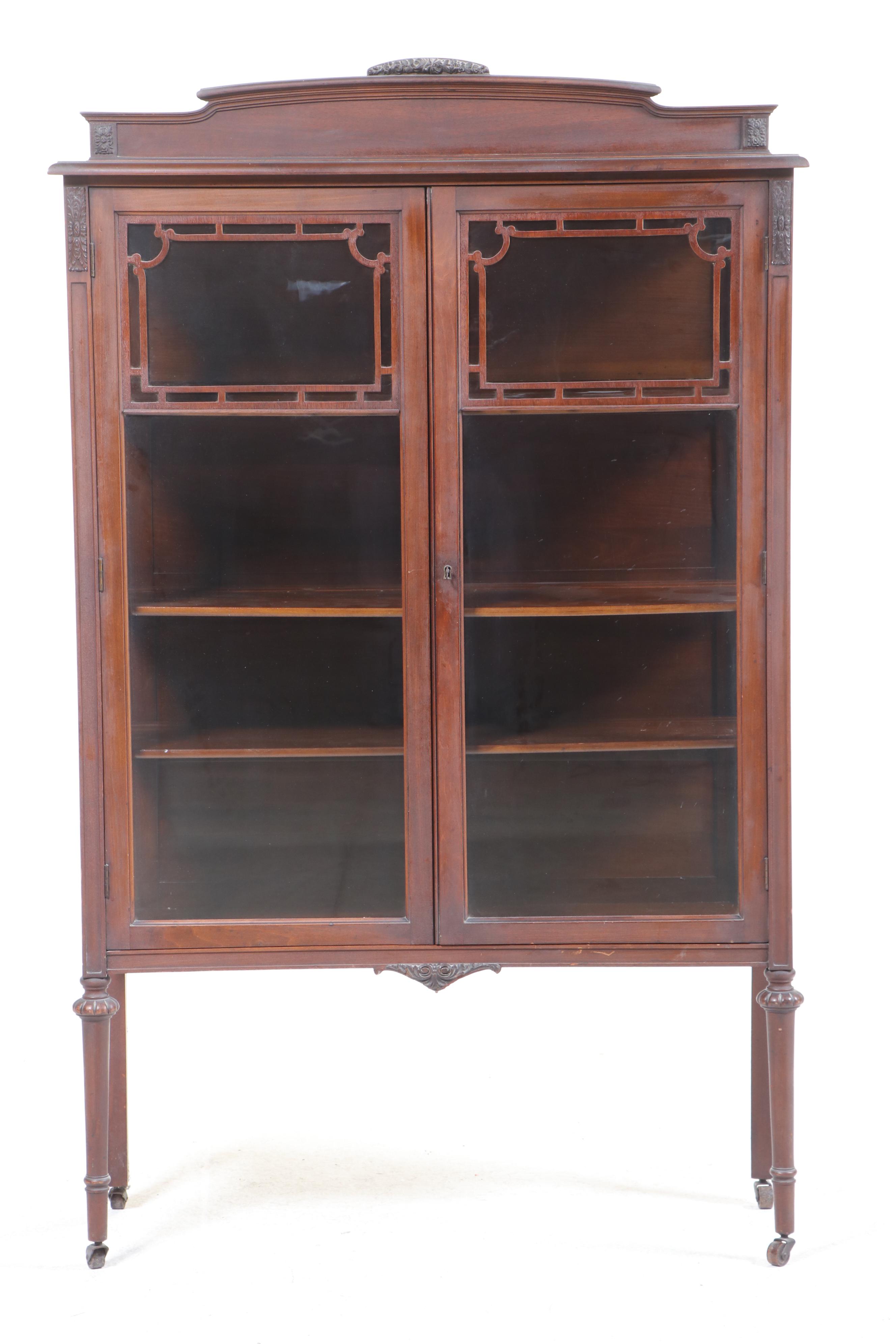 Louis XVI Style Mahogany Display Cabinet, Early 20th Century