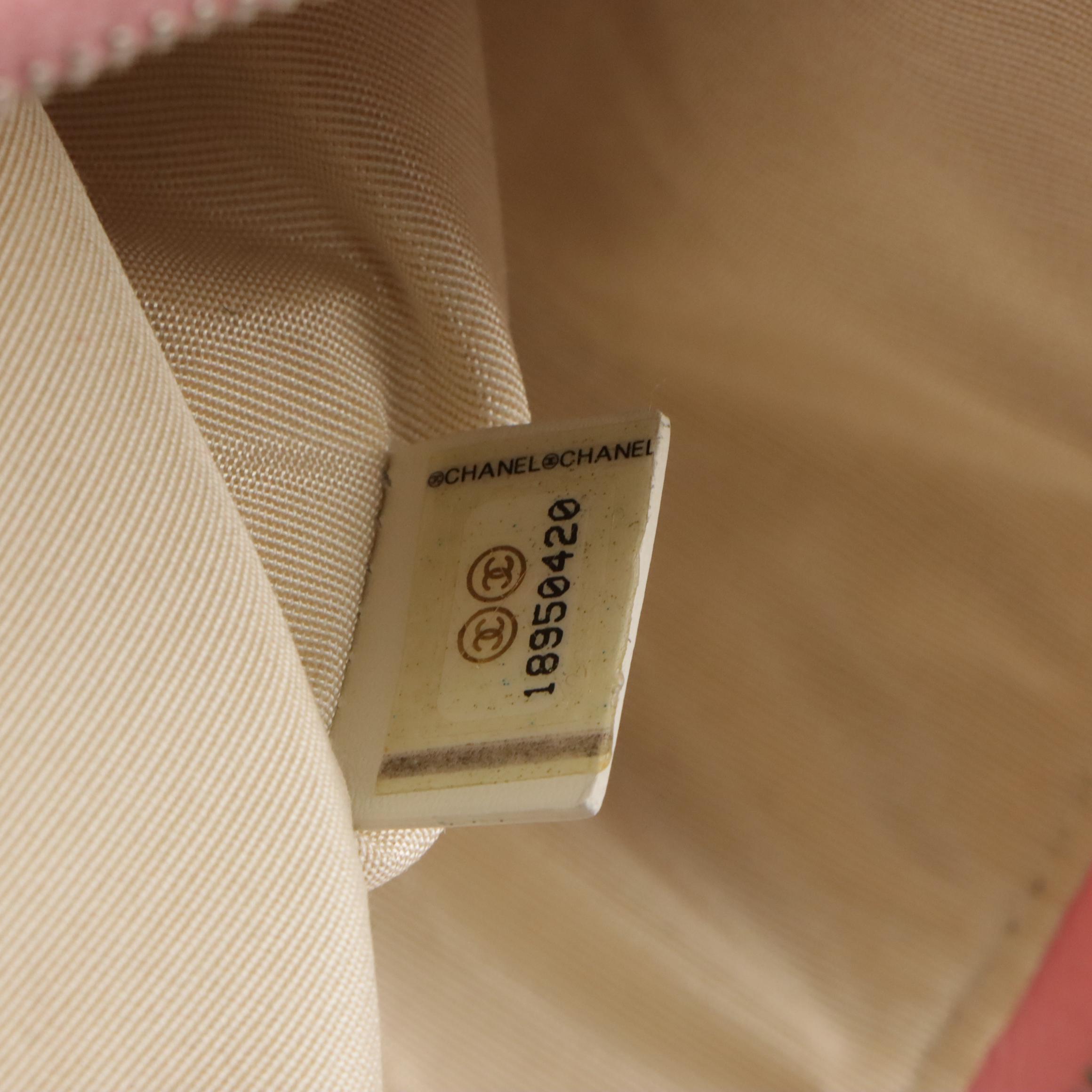 Chanel Deauville O-Case Pouch in Pink Woven Raffia