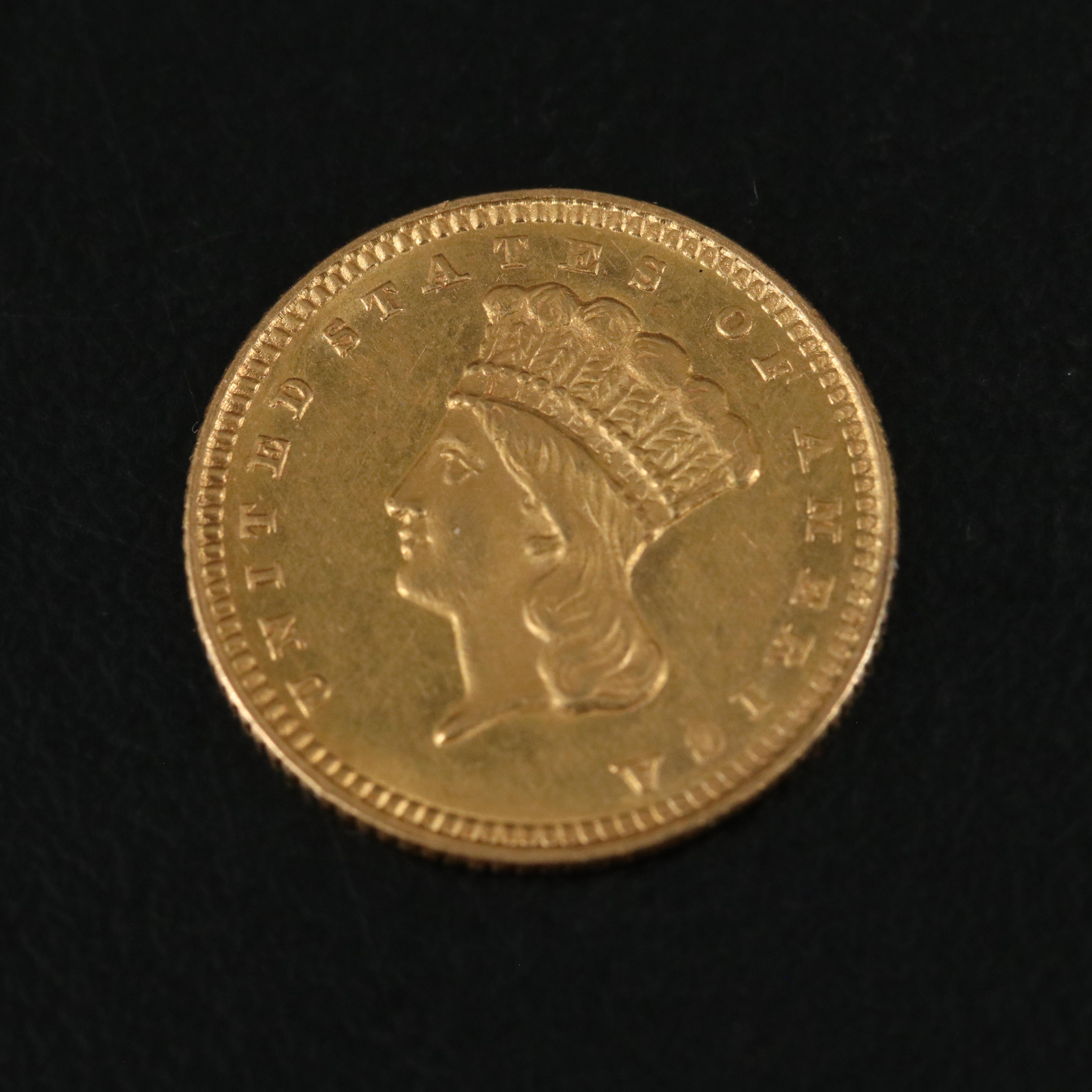 1873 Indian Head Princess $1 Gold Coin