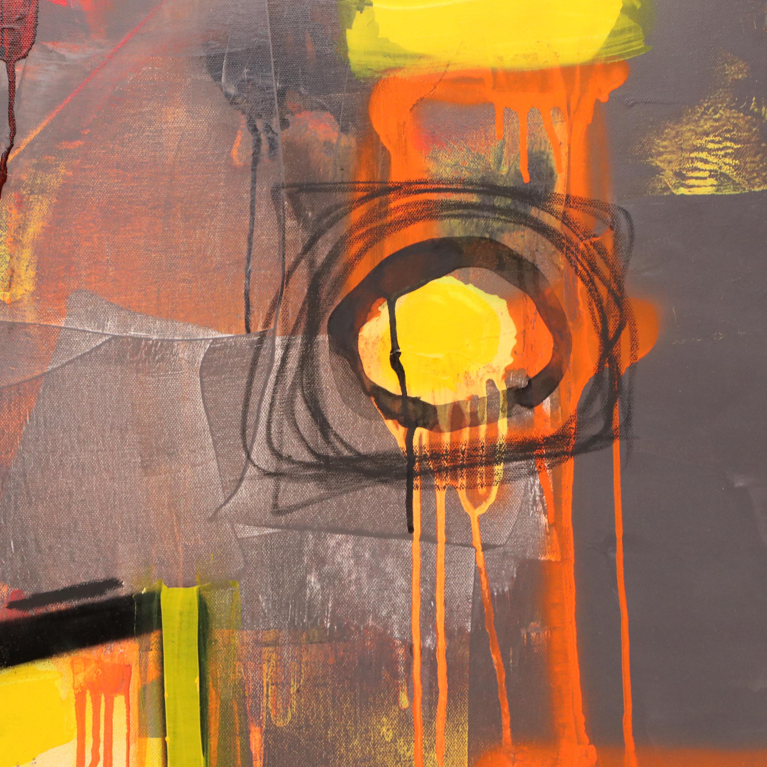 William Fred Arrowood Expressionist Style Abstract Acrylic Paintings