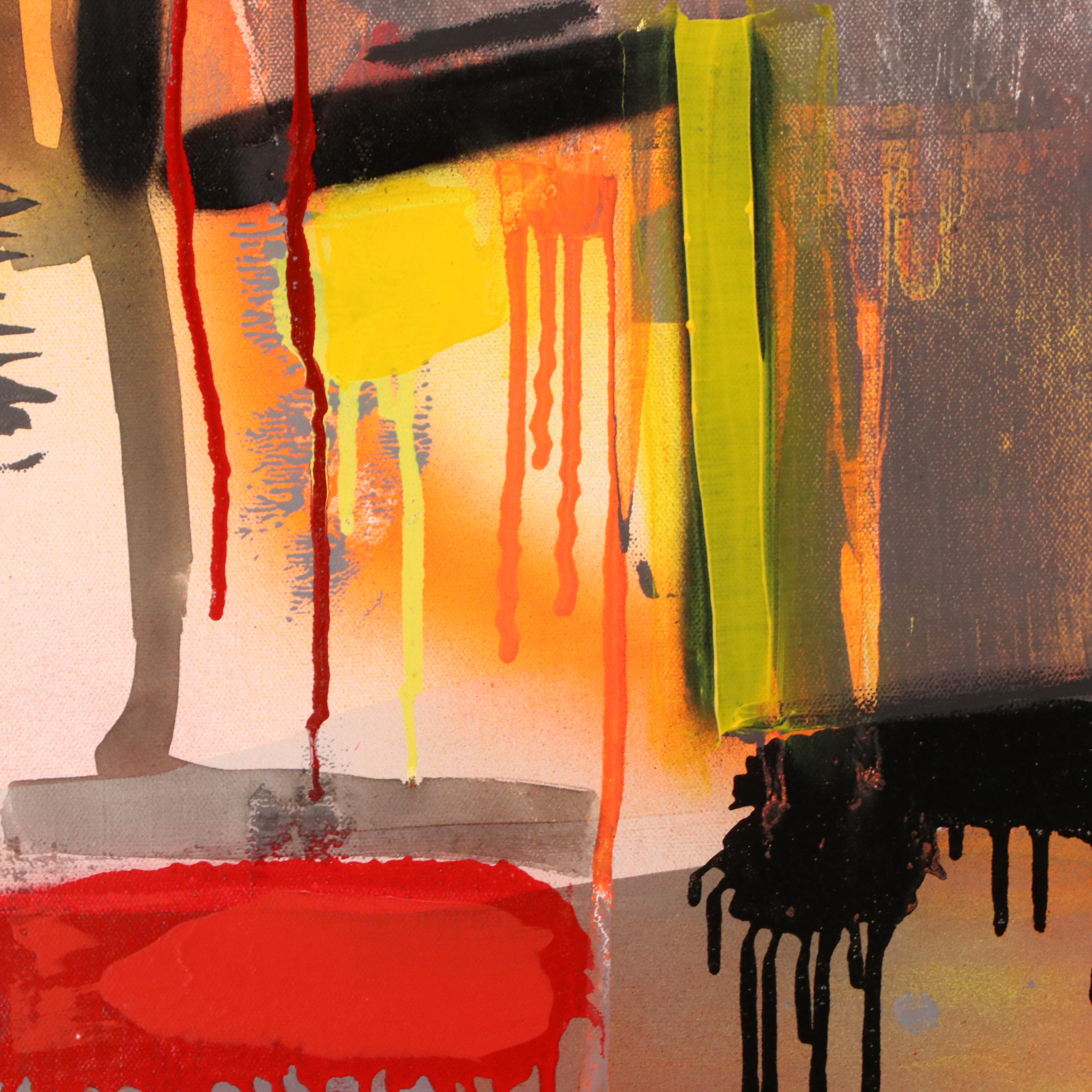 William Fred Arrowood Expressionist Style Abstract Acrylic Paintings