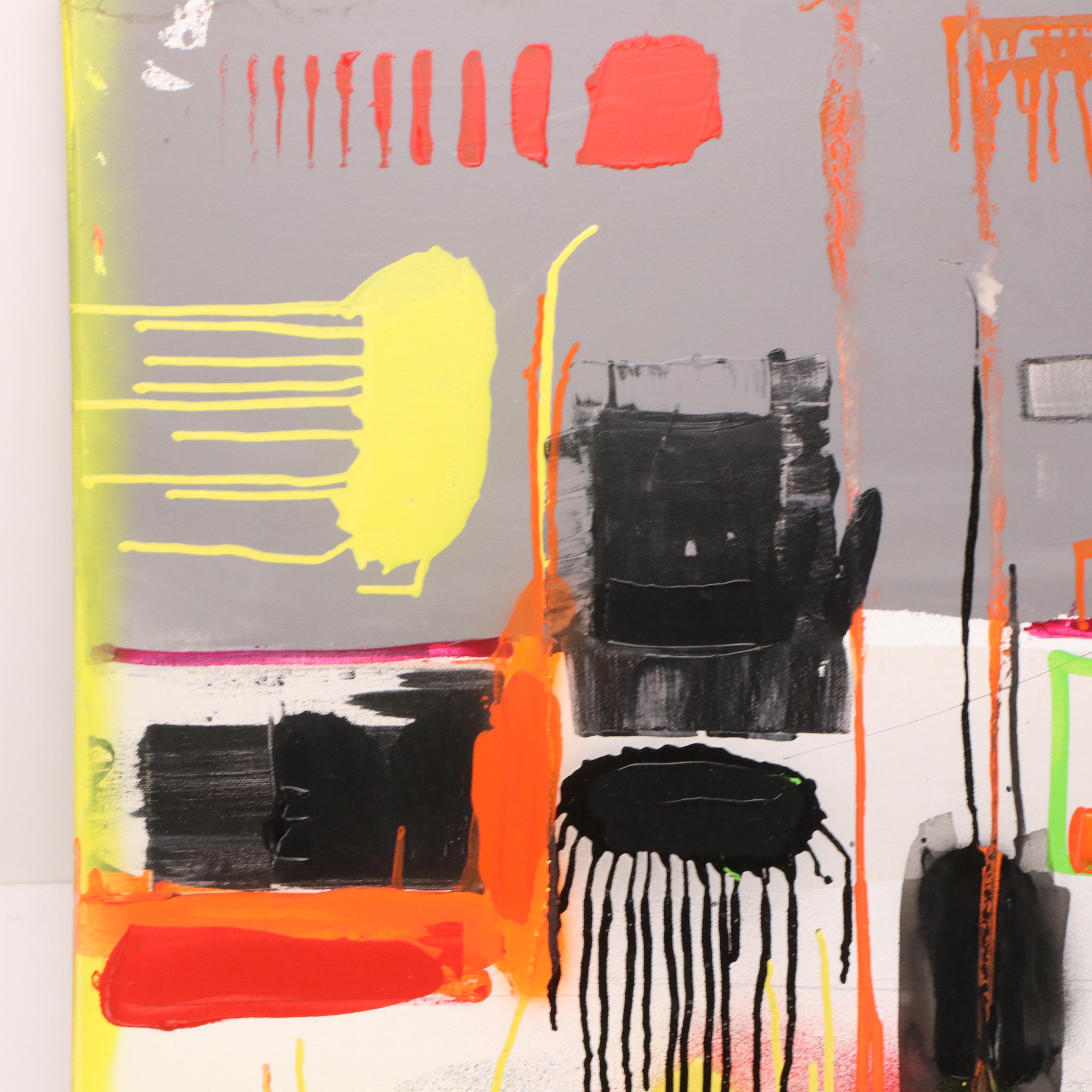 William Fred Arrowood Expressionist Style Abstract Acrylic Paintings