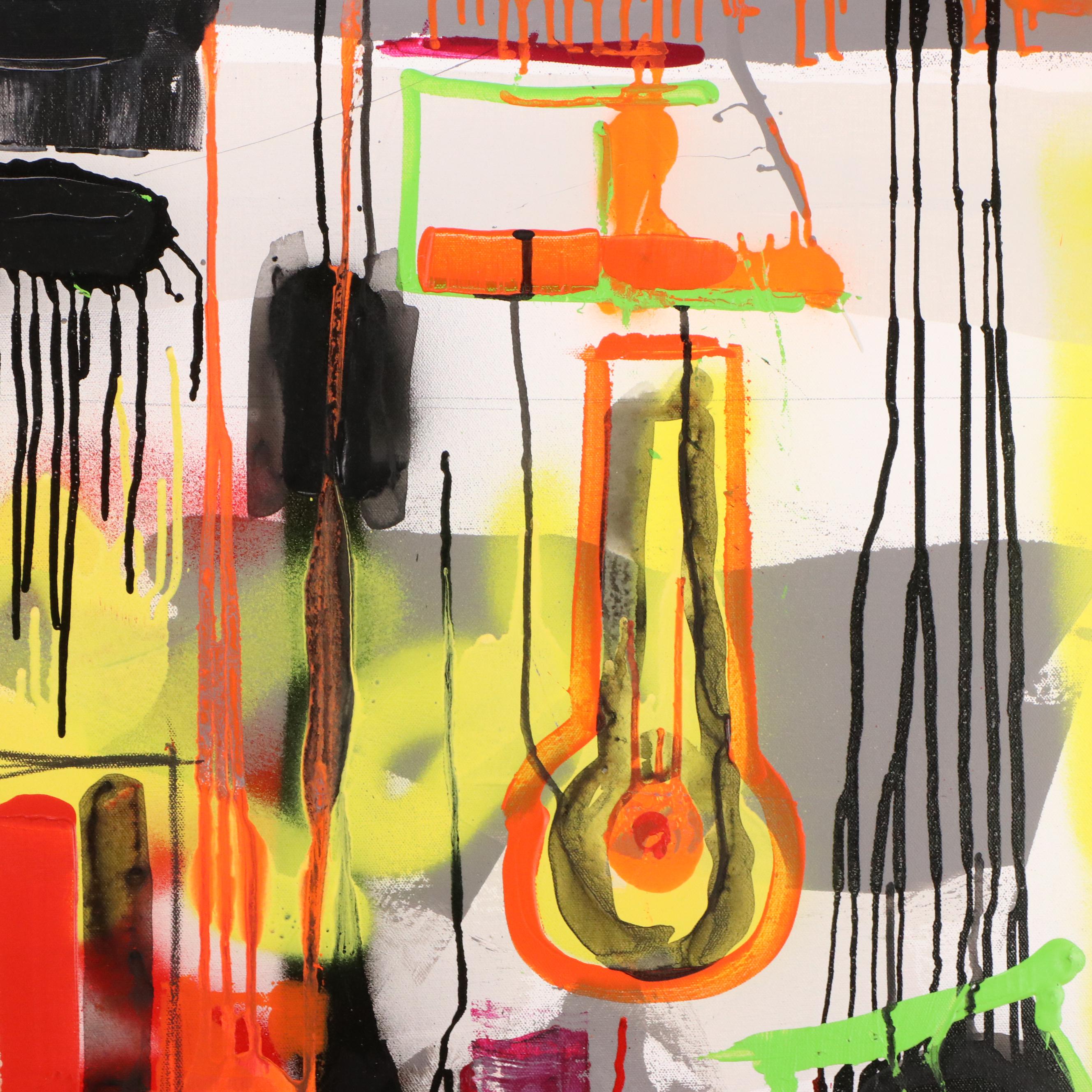 William Fred Arrowood Expressionist Style Abstract Acrylic Paintings