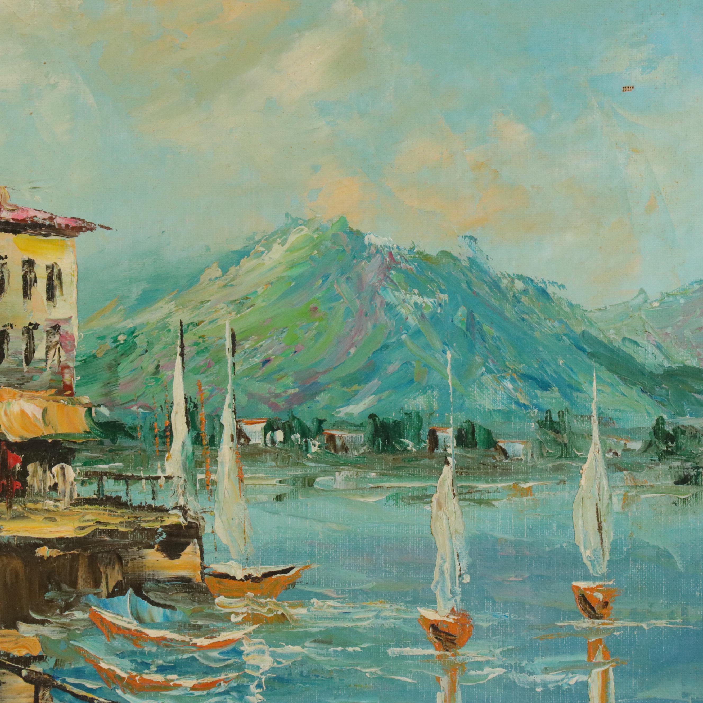 Henri Julien Dumont Coastal Landscape Oil Painting, 20th Century