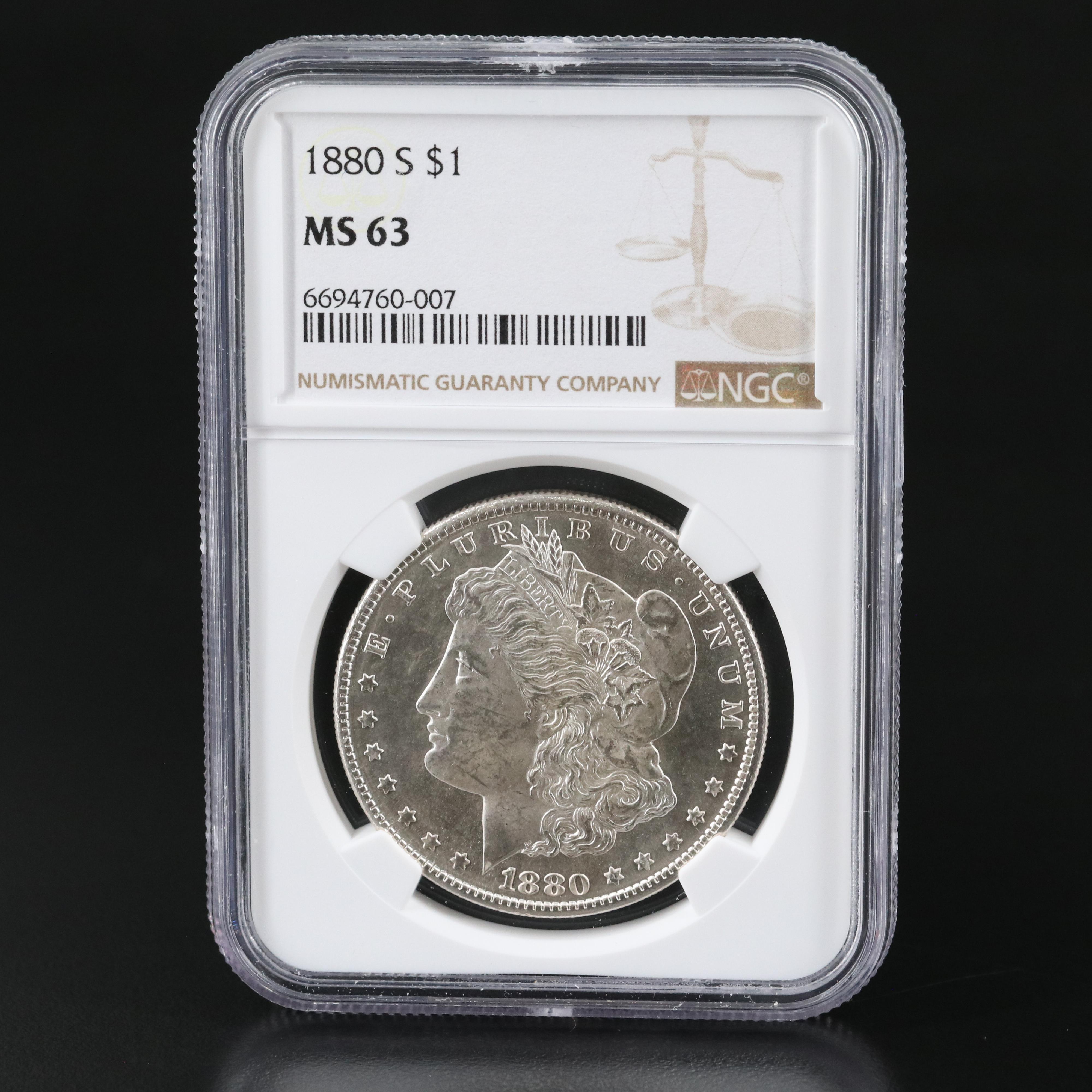 NGC  MS63 1880-S Morgan Silver Dollar