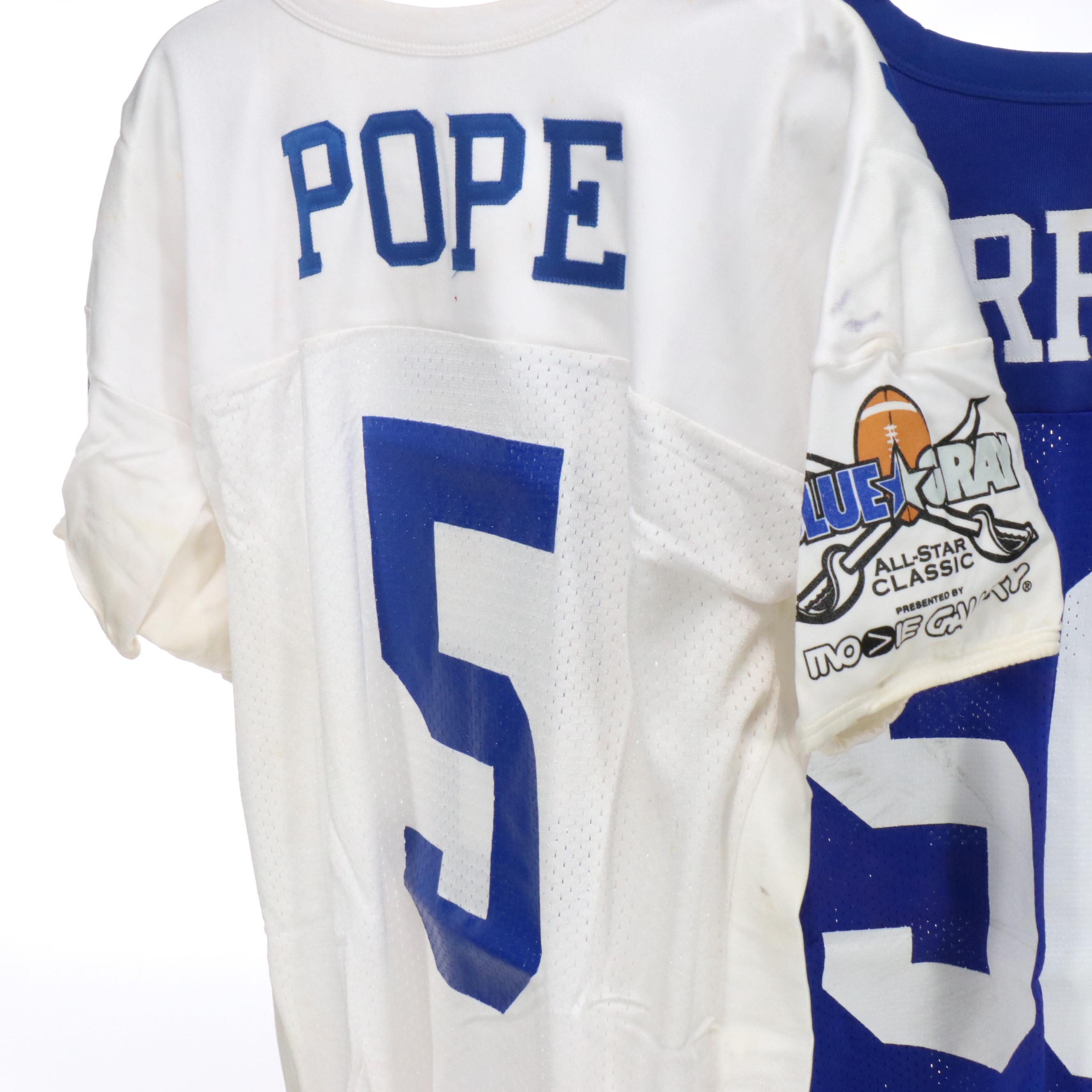 Josh Minkins and Other Player Issued Blue-Gray Football Classic Jerseys