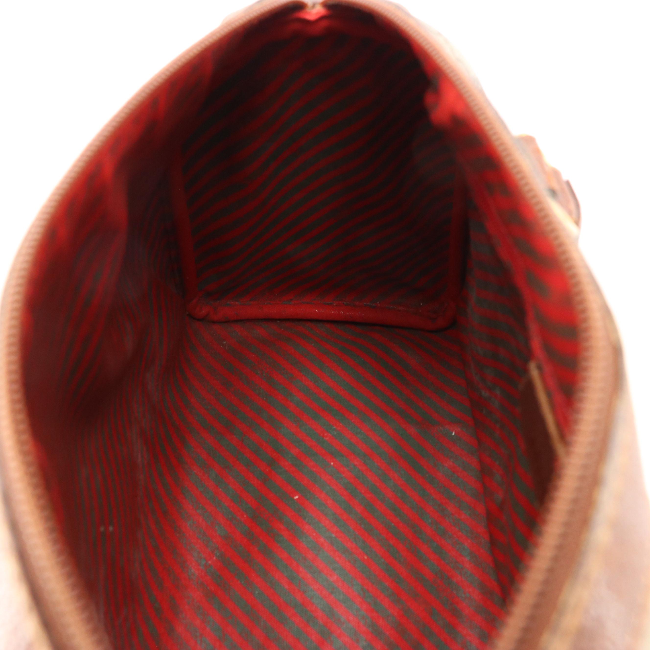 Gucci Boston Bag in GG Supreme Canvas, Brown Cinghiale Leather & Web Detailing