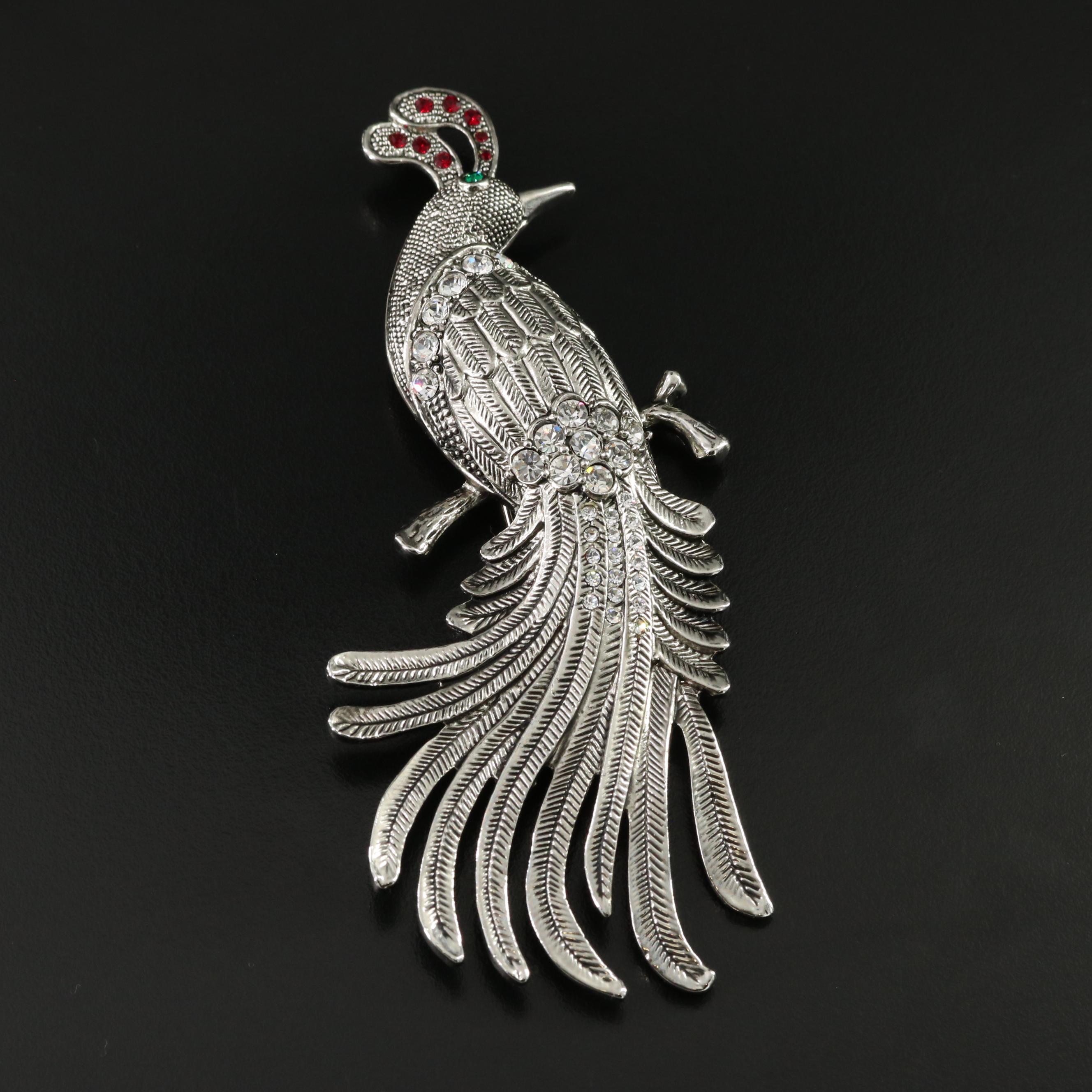 Princess Amanda Borghese Rhinestone Bird Brooch