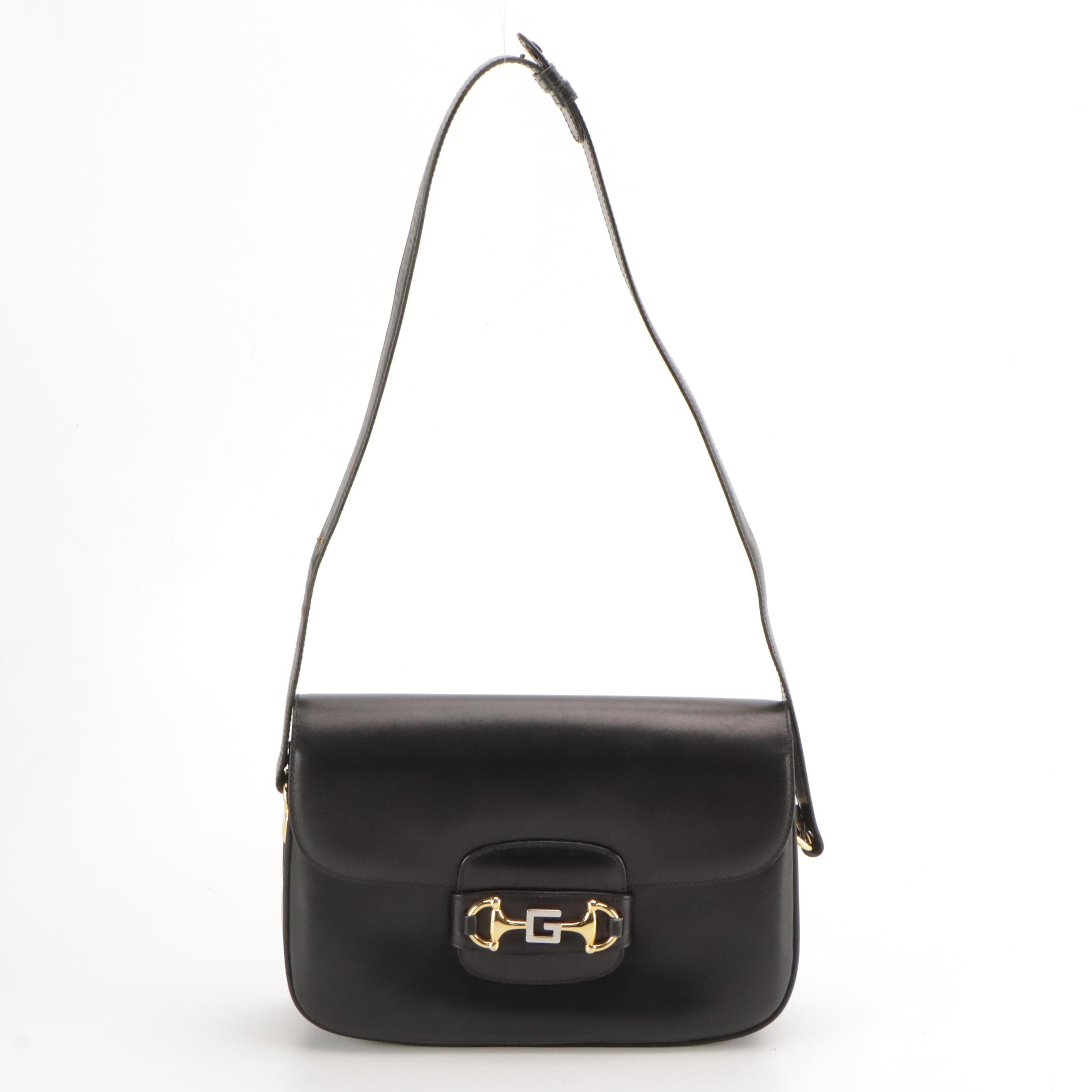 Gucci Leather 1955 Horsebit Front-Flap Shoulder Bag
