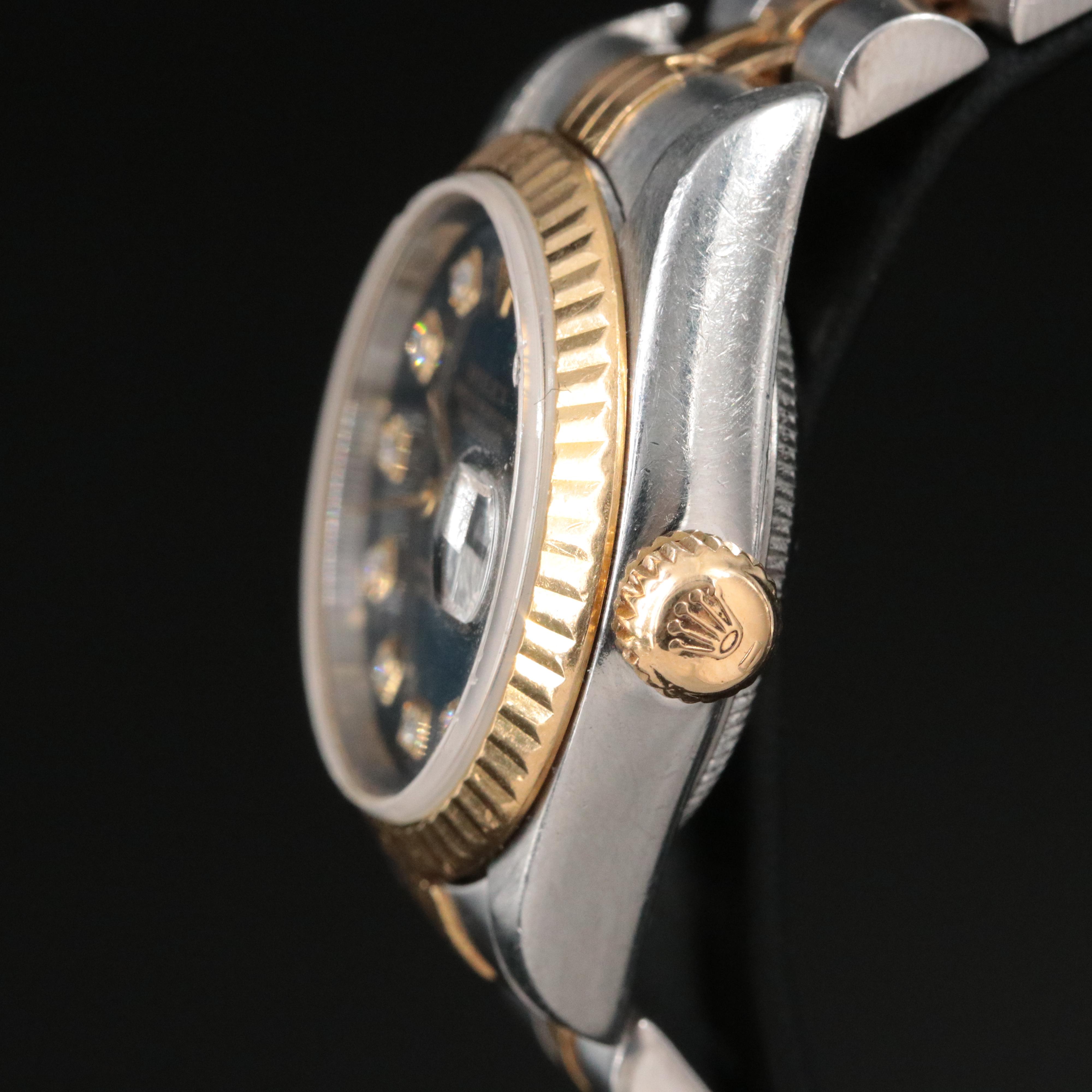 1997-1998 Rolex Factory Diamond Blue Dial Datejust Watch