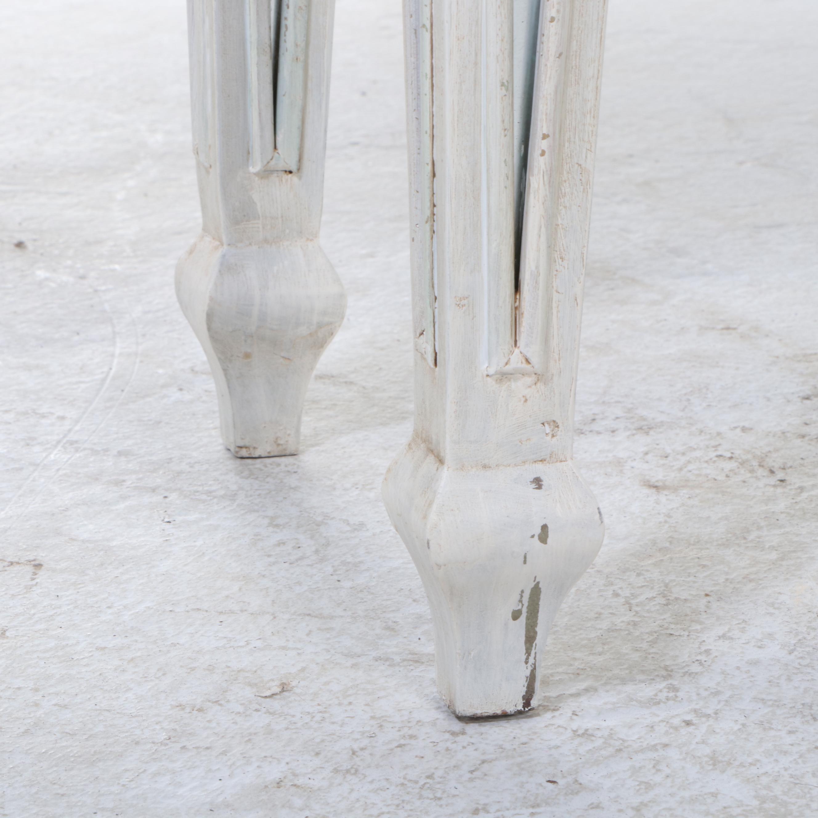 Two Furniture Classics Ltd. Directoire Style Painted and Eglomise Console Tables