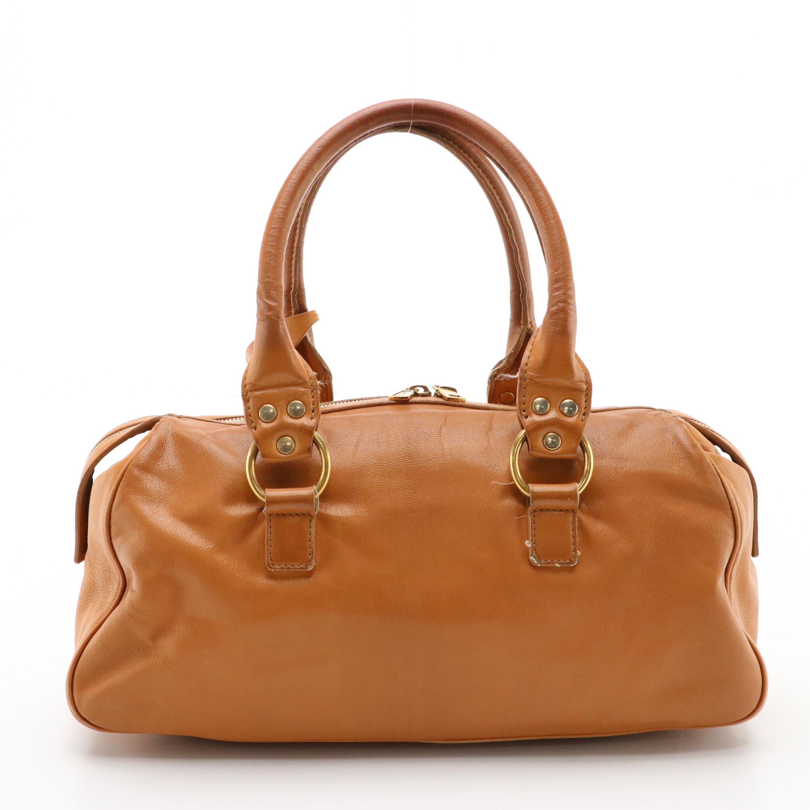 Yves Saint Laurent Muse Bowler Bag in Tan Leather