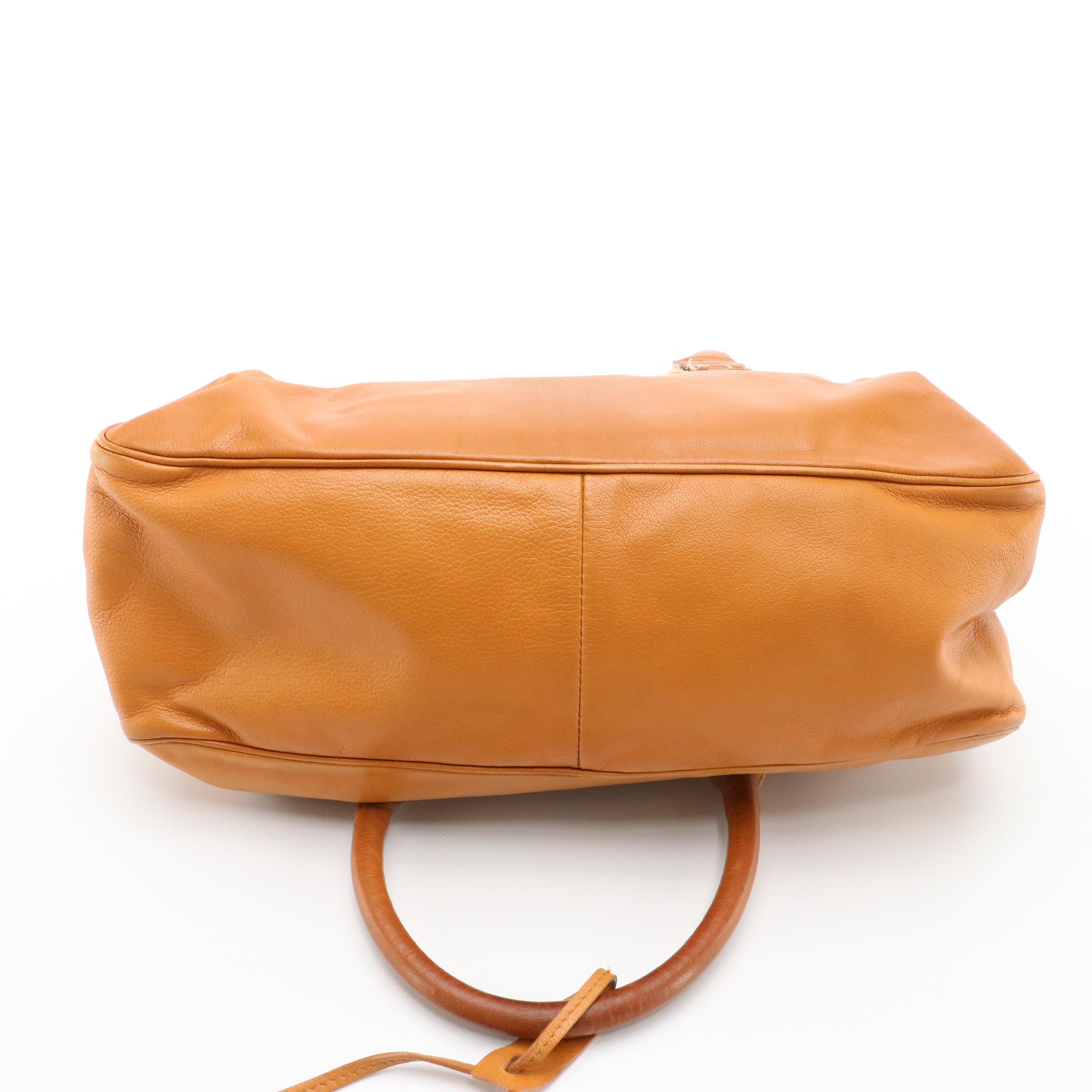 Yves Saint Laurent Muse Bowler Bag in Tan Leather
