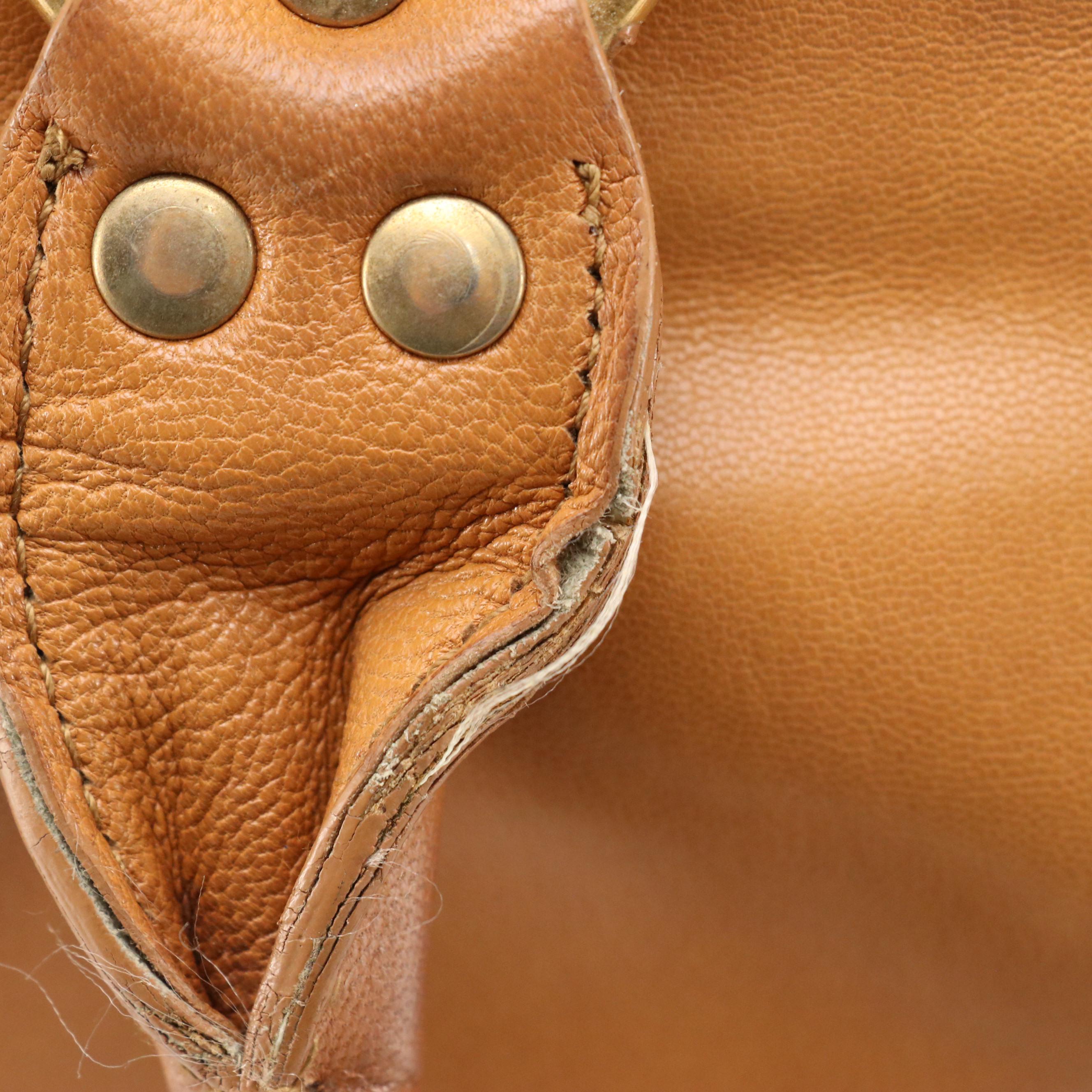 Yves Saint Laurent Muse Bowler Bag in Tan Leather