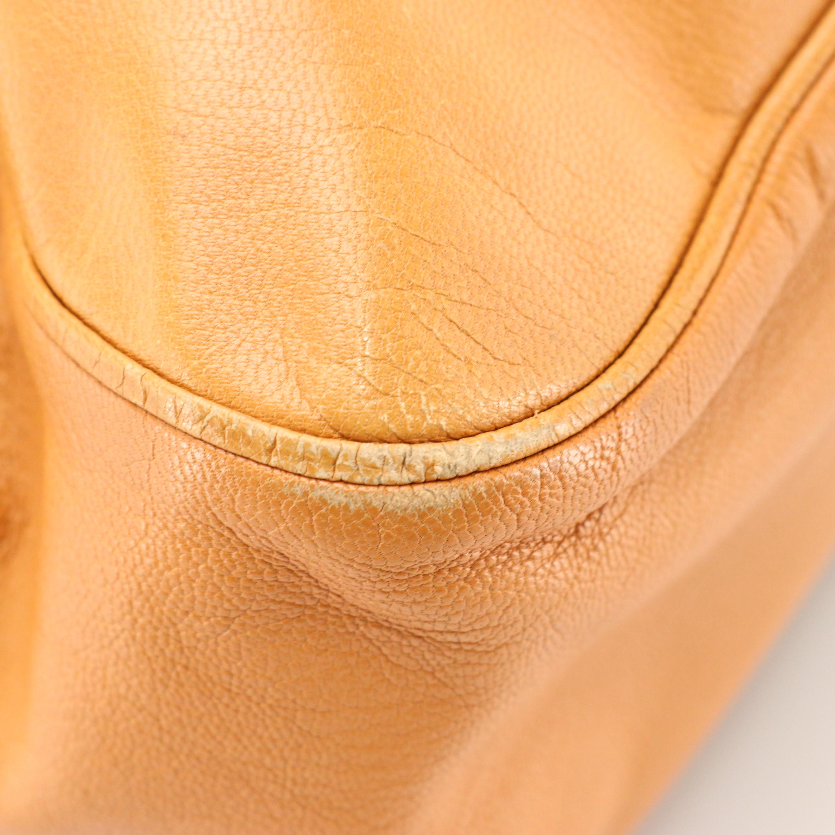 Yves Saint Laurent Muse Bowler Bag in Tan Leather