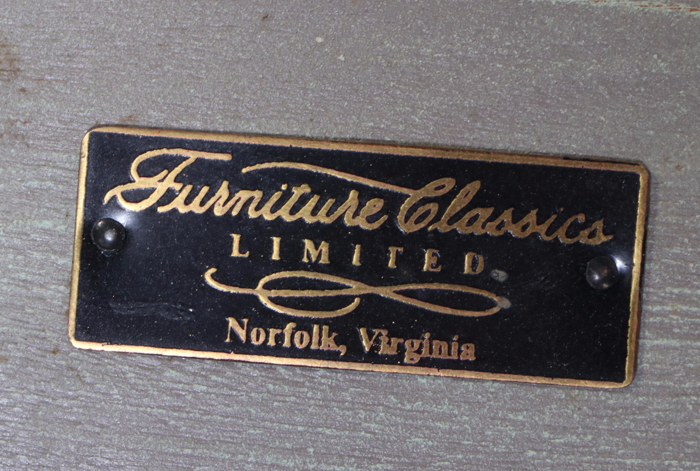 Two Furniture Classics Ltd. Directoire Style Painted and Eglomise Console Tables