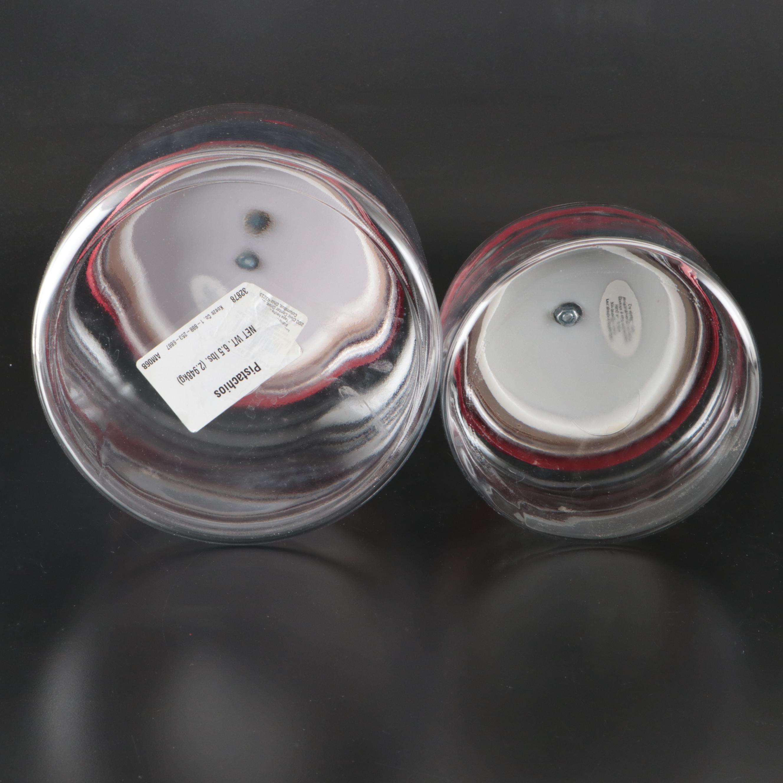 Glass Canisters with Red Metal Lids