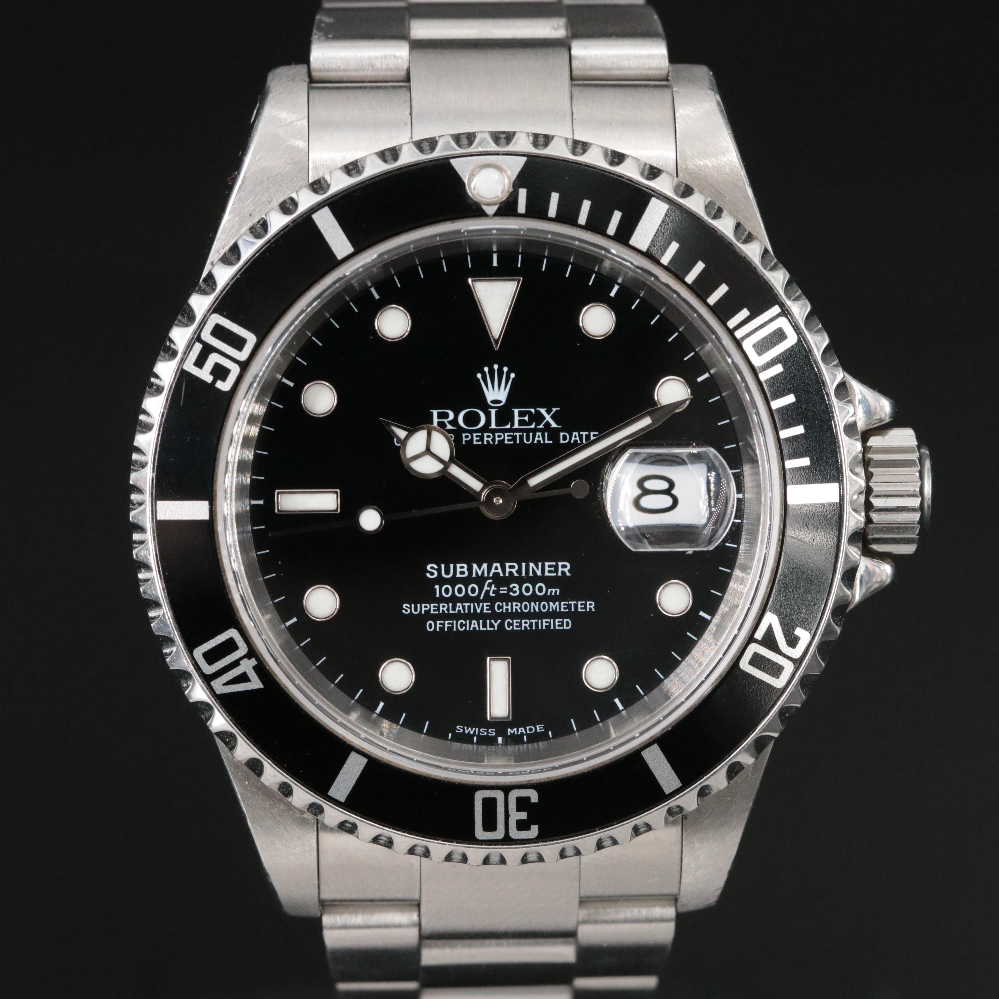 2001 Rolex Submariner Date Stainless Steel Watch