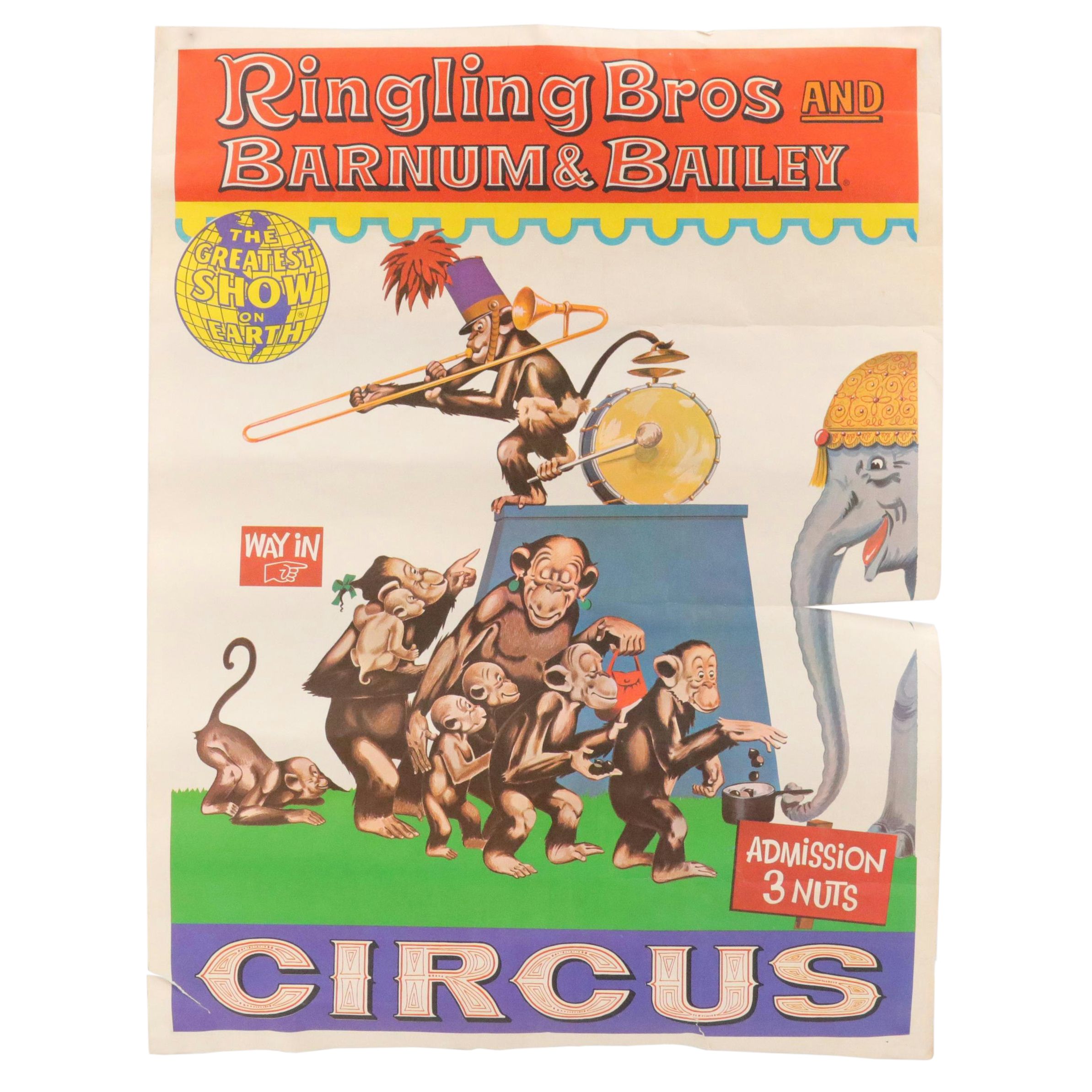 "Ringling Bros. and Barnum & Bailey Circus" Offset Lithograph Poster, 1967