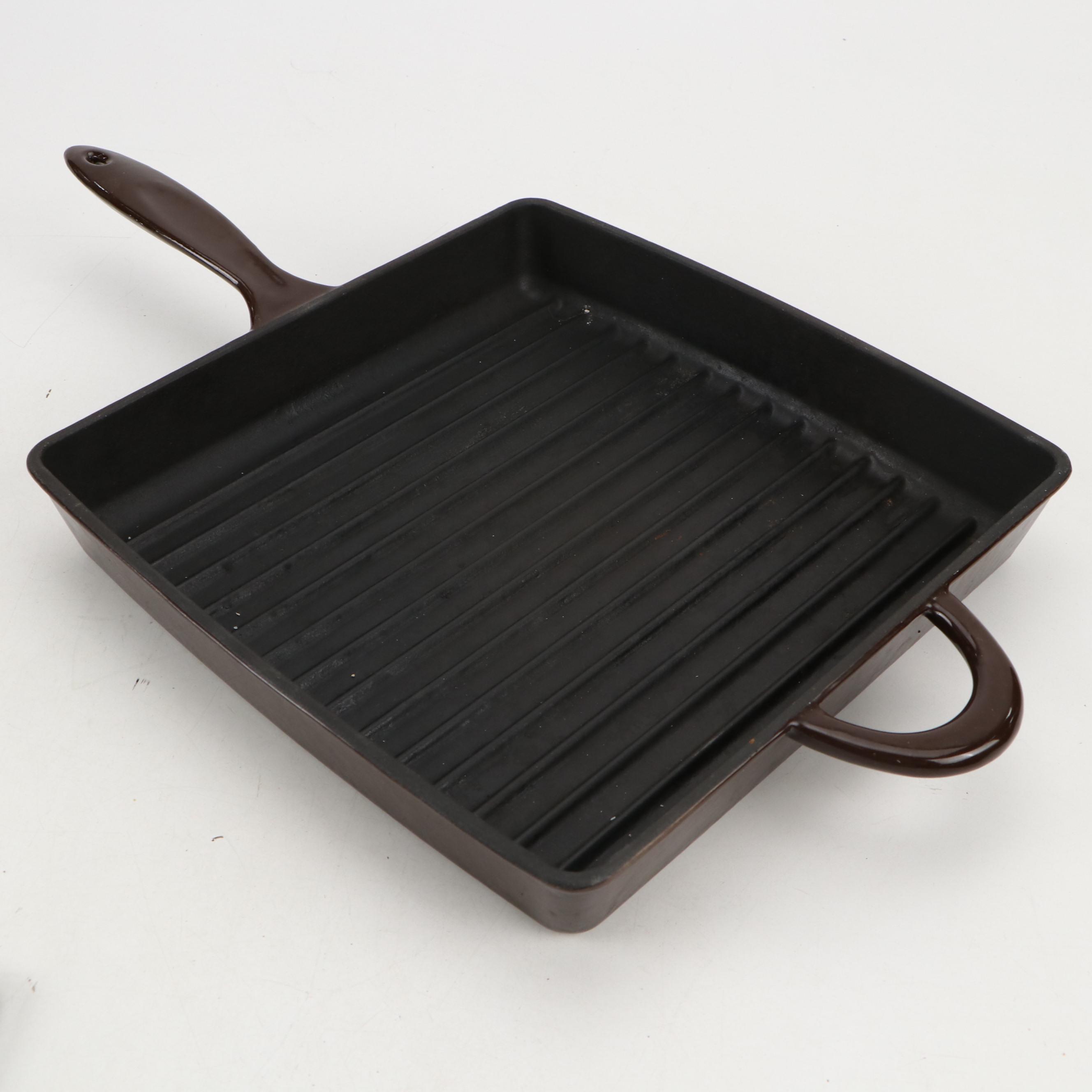 Mario Batali Cast Iron Grill Pan with Press Lid