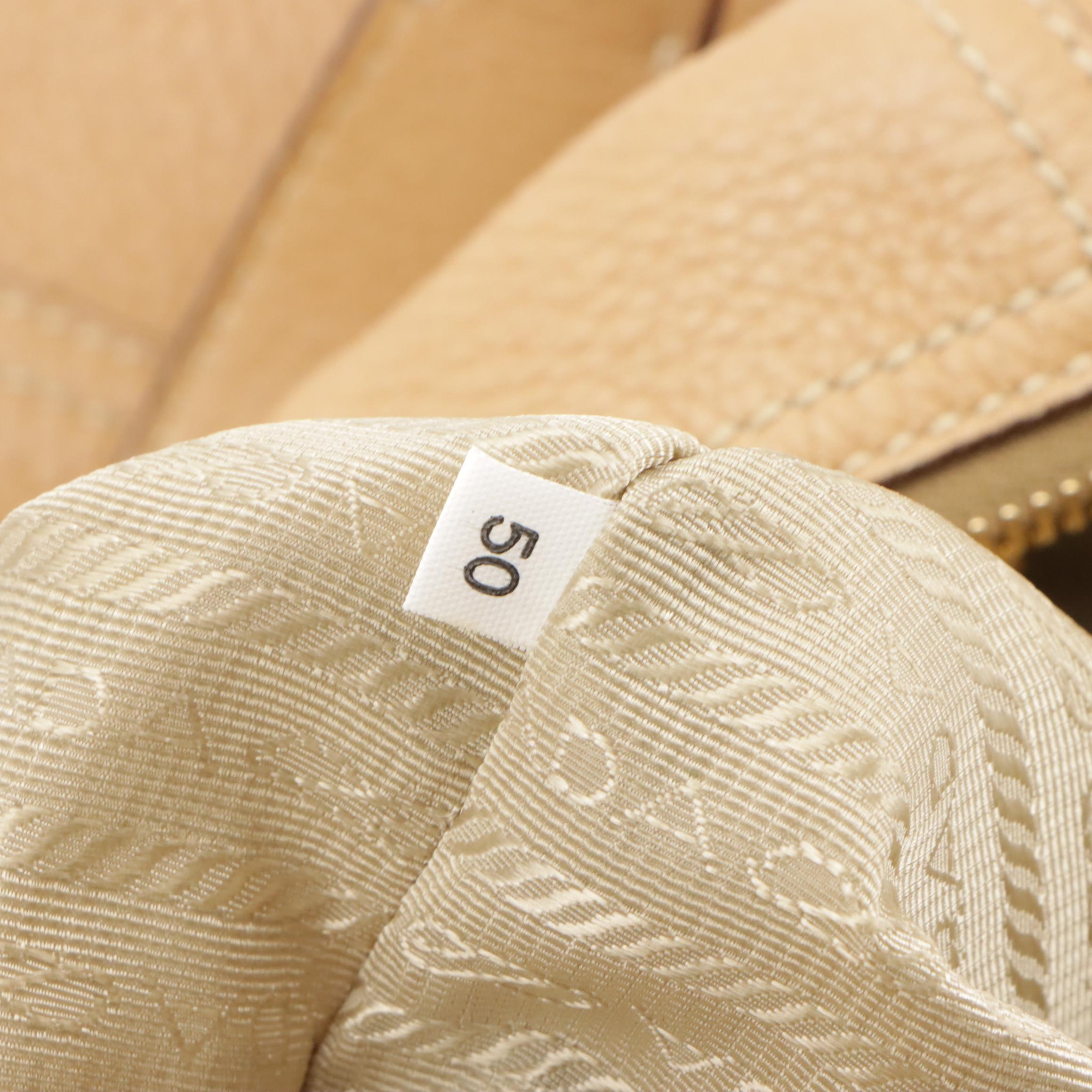 Prada Cervo Antik Natural Deerskin Leather Hobo Shoulder Bag