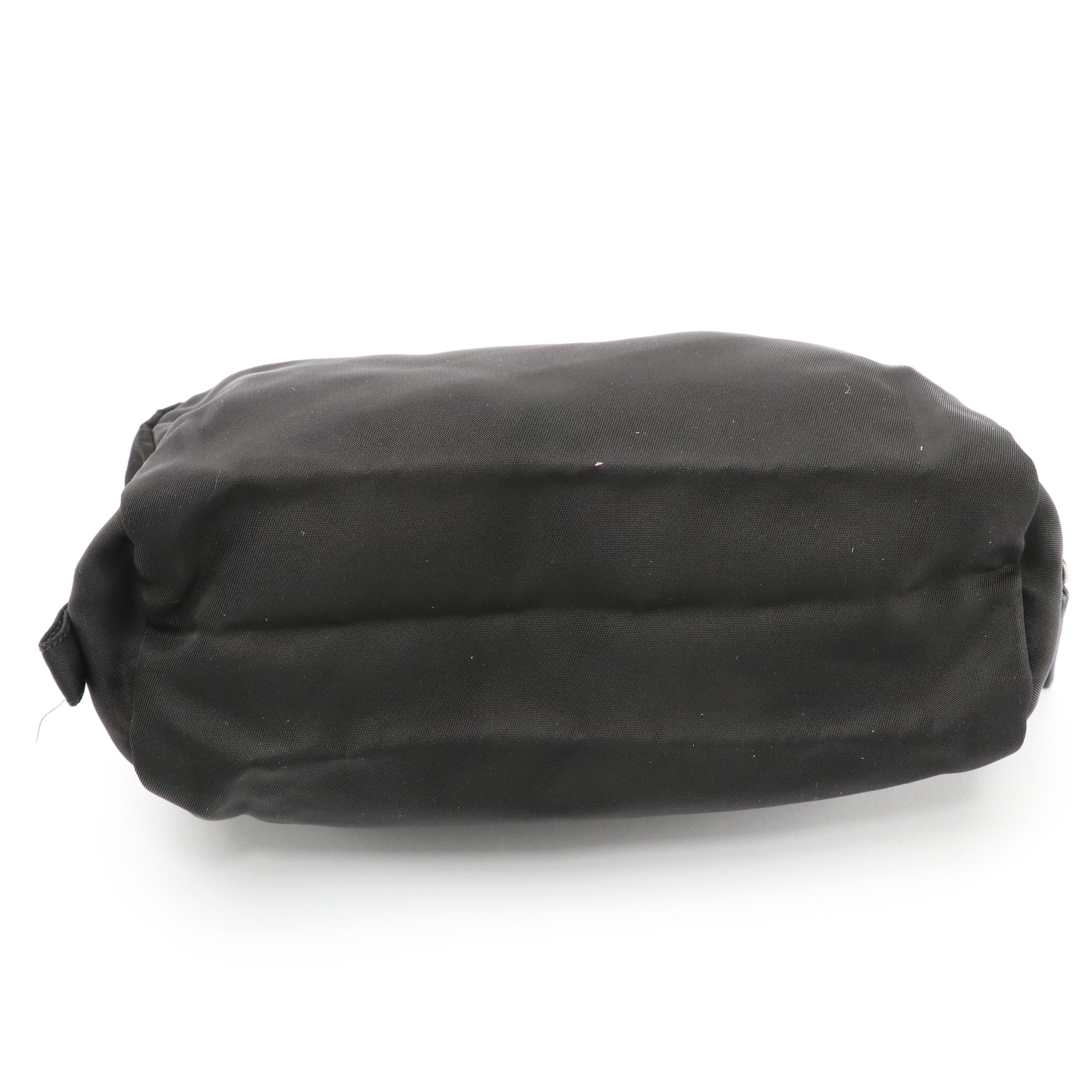 Prada Accessory Zip Pouch in Nylon with Leather Trim