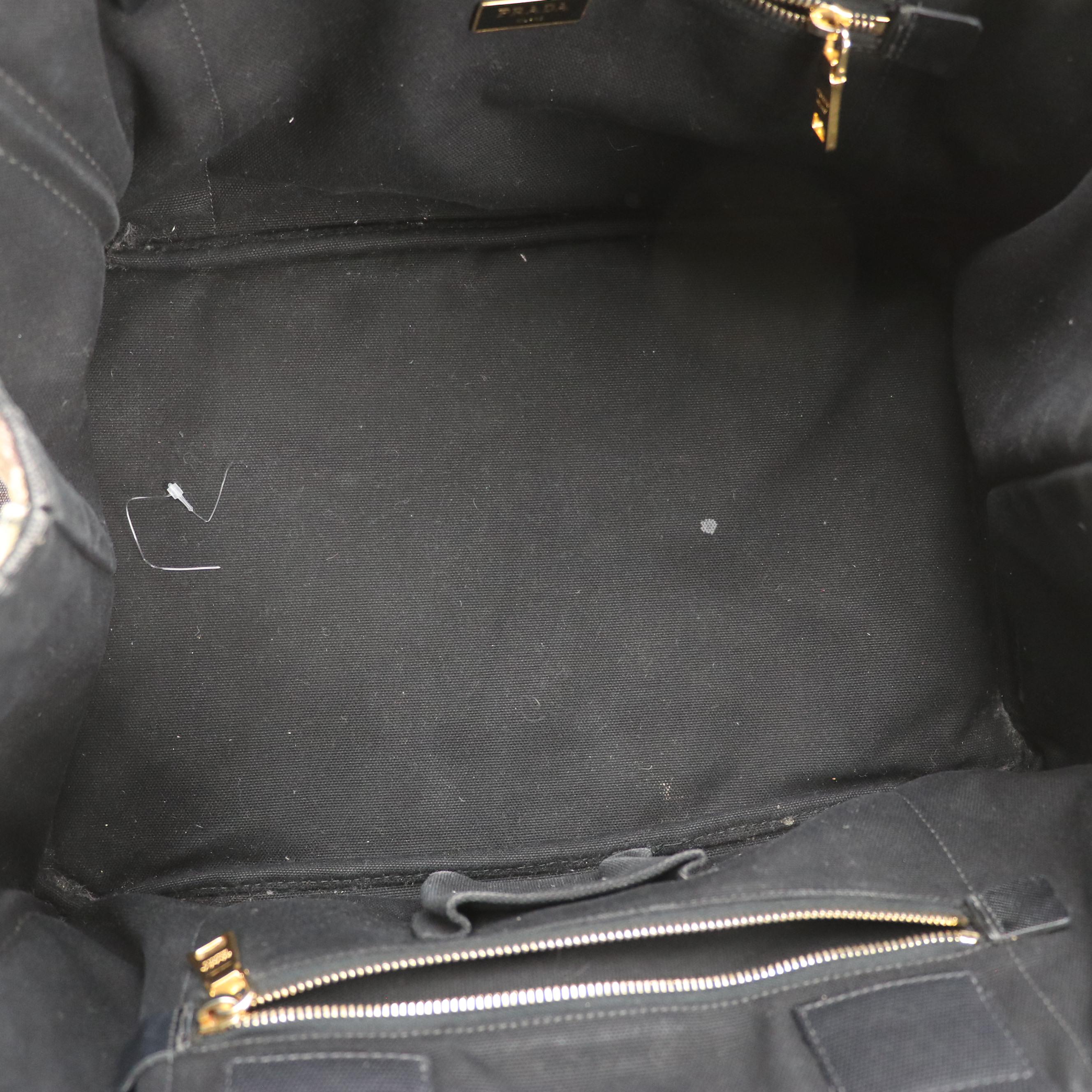 Prada Large Camo Canvas Top Handle Tote Bag