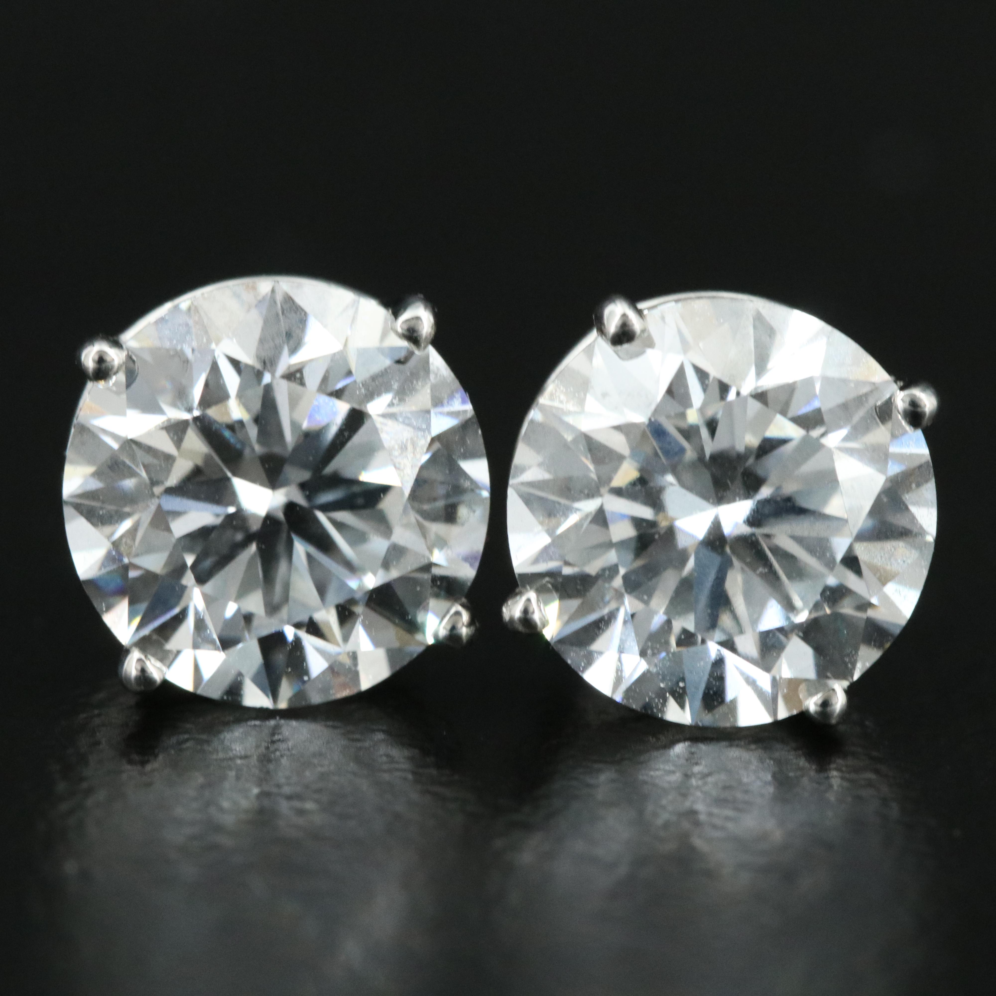 Platinum 5.18 CTW Lab Grown Diamond Stud Earrings with IGI Reports