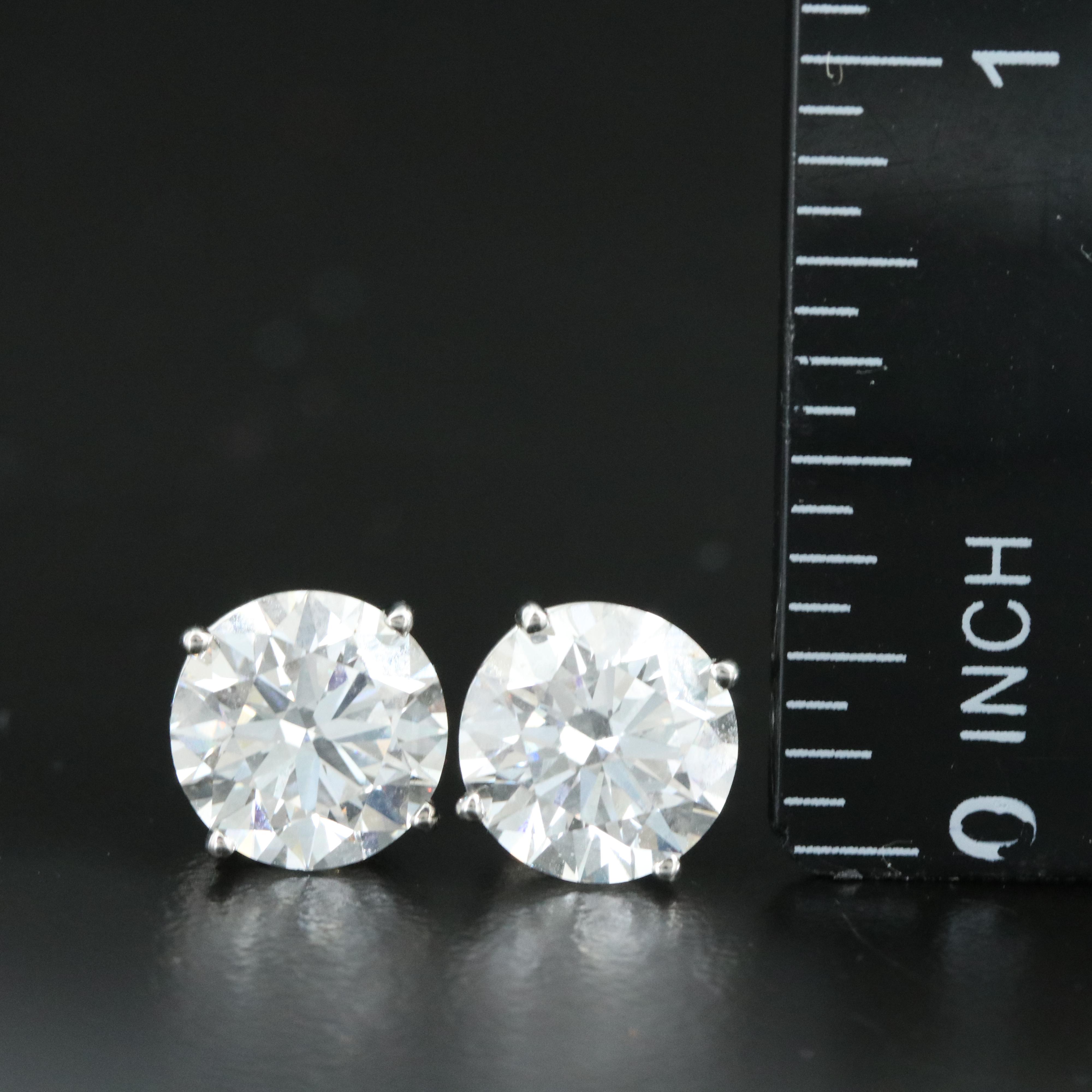 Platinum 5.18 CTW Lab Grown Diamond Stud Earrings with IGI Reports