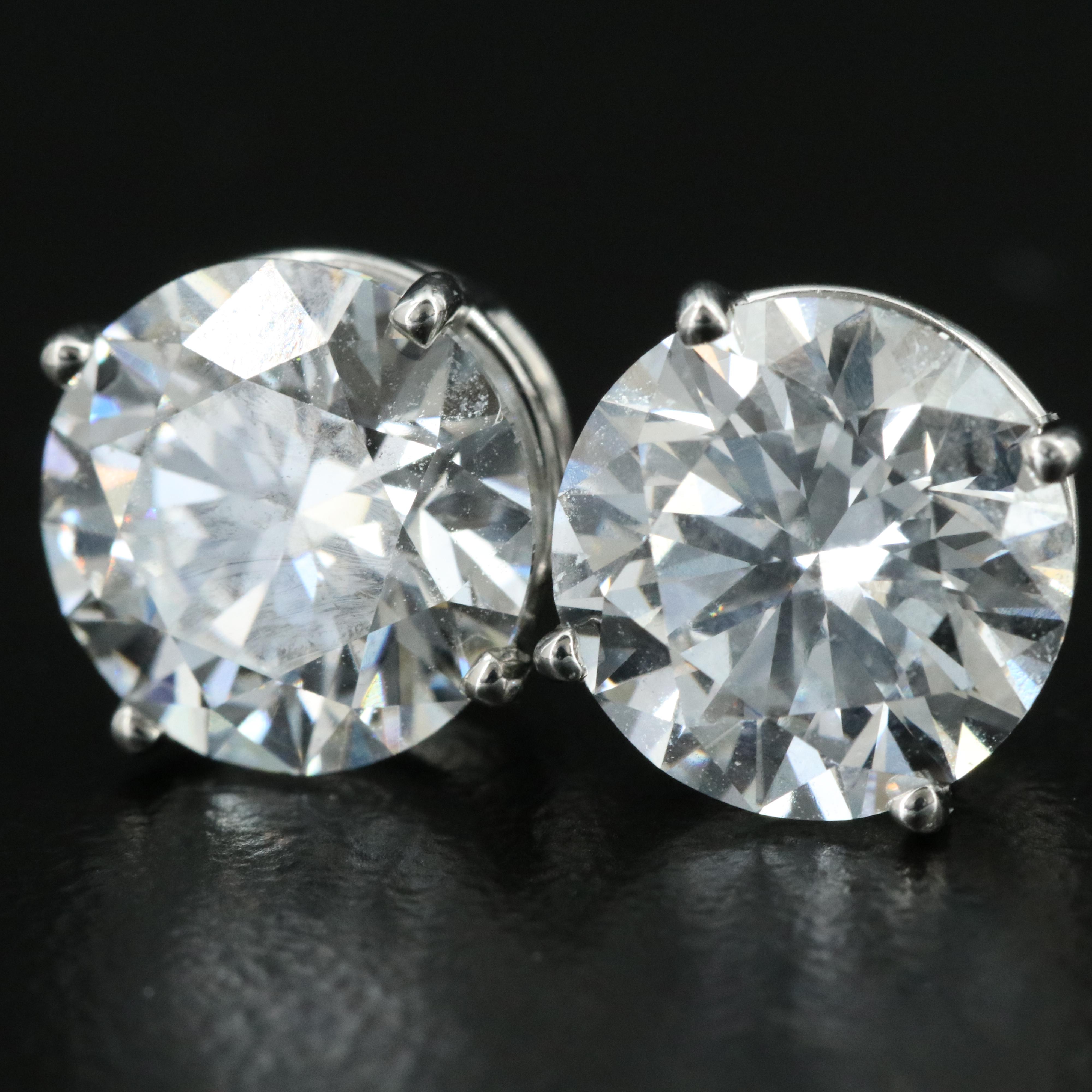 Platinum 5.18 CTW Lab Grown Diamond Stud Earrings with IGI Reports