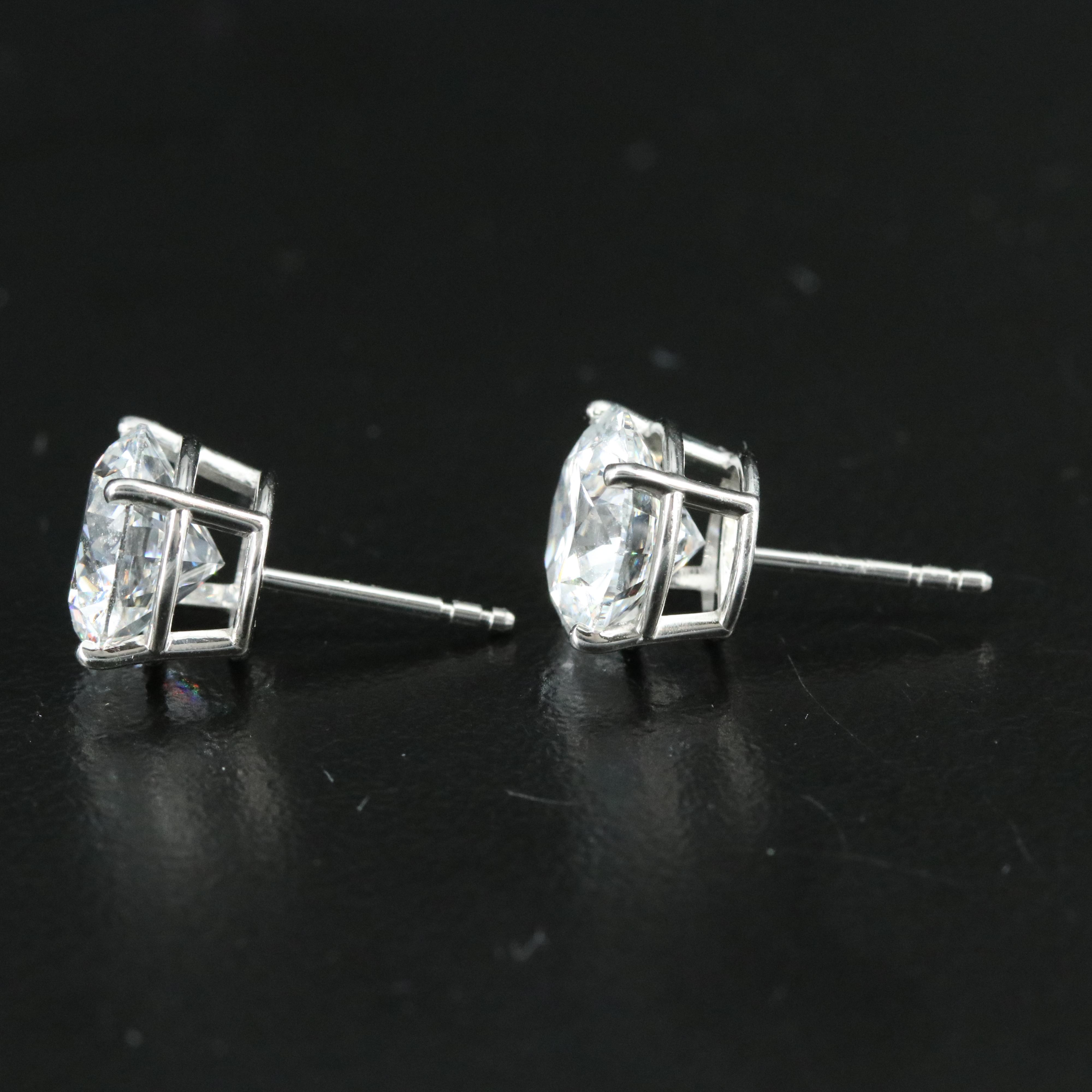 Platinum 5.18 CTW Lab Grown Diamond Stud Earrings with IGI Reports