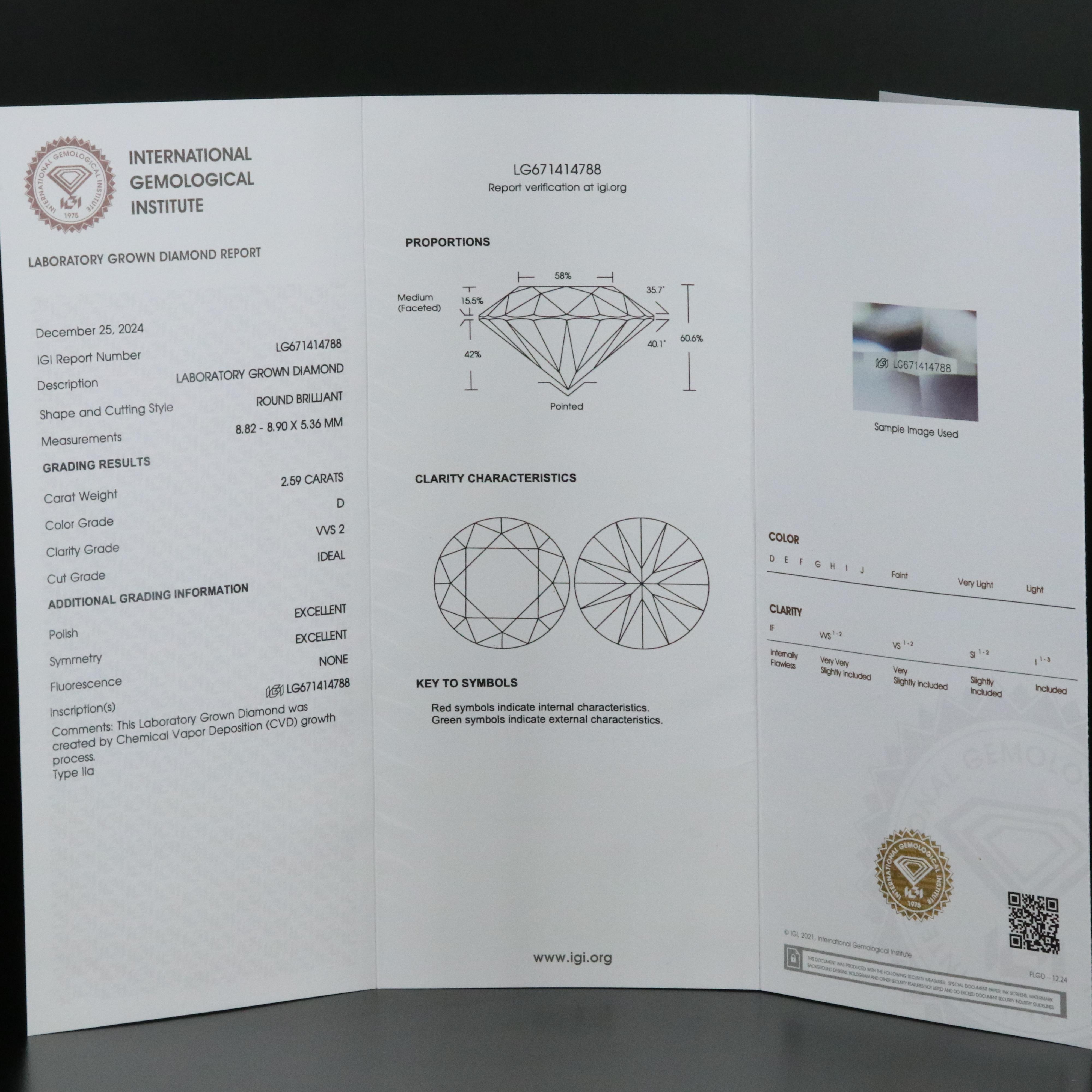 Platinum 5.18 CTW Lab Grown Diamond Stud Earrings with IGI Reports