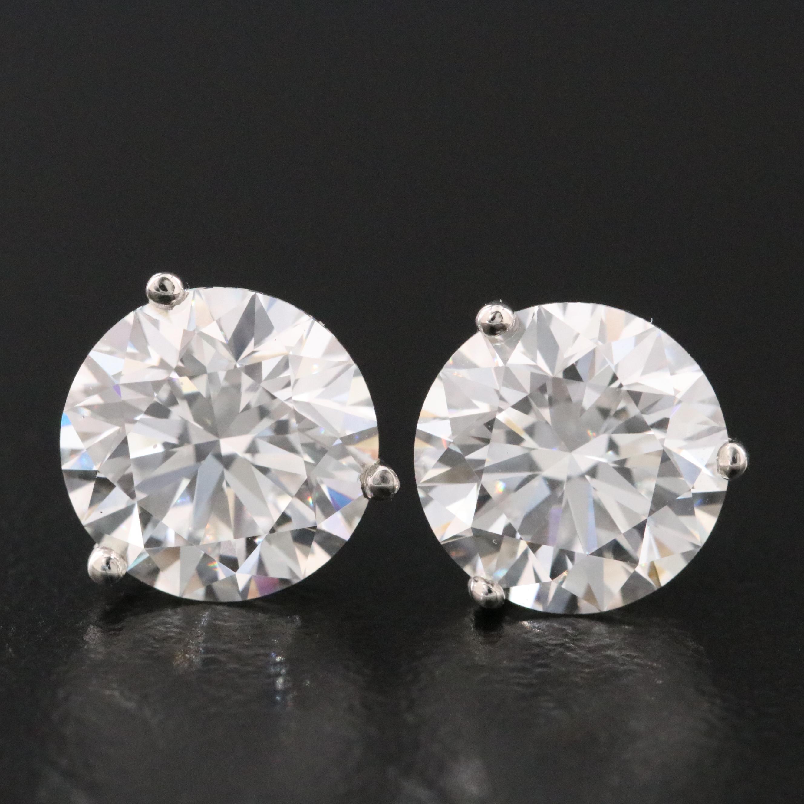 Platinum 5.07 CTW Lab Grown Diamond Stud Earrings with IGI Reports