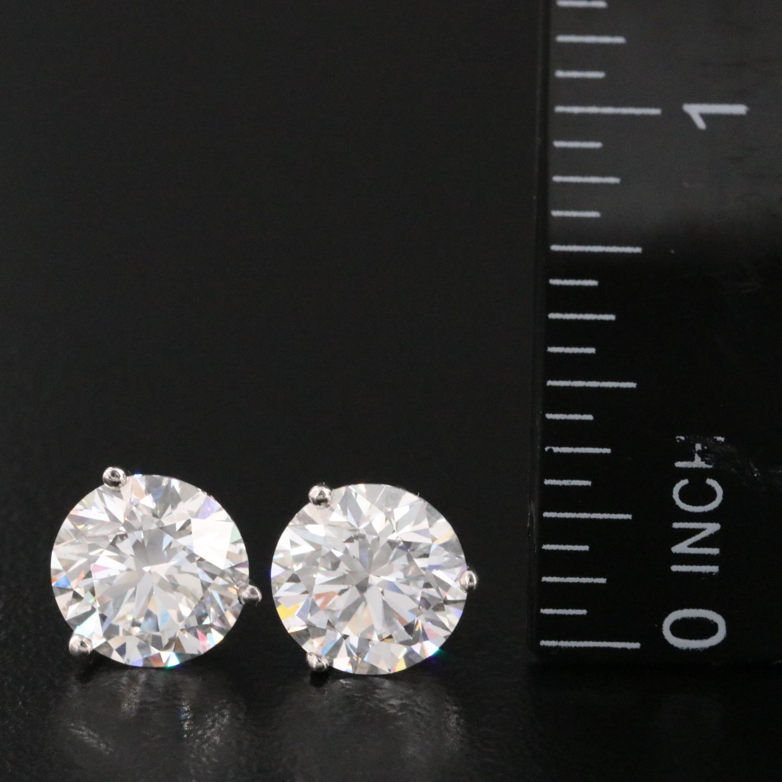 Platinum 5.07 CTW Lab Grown Diamond Stud Earrings with IGI Reports