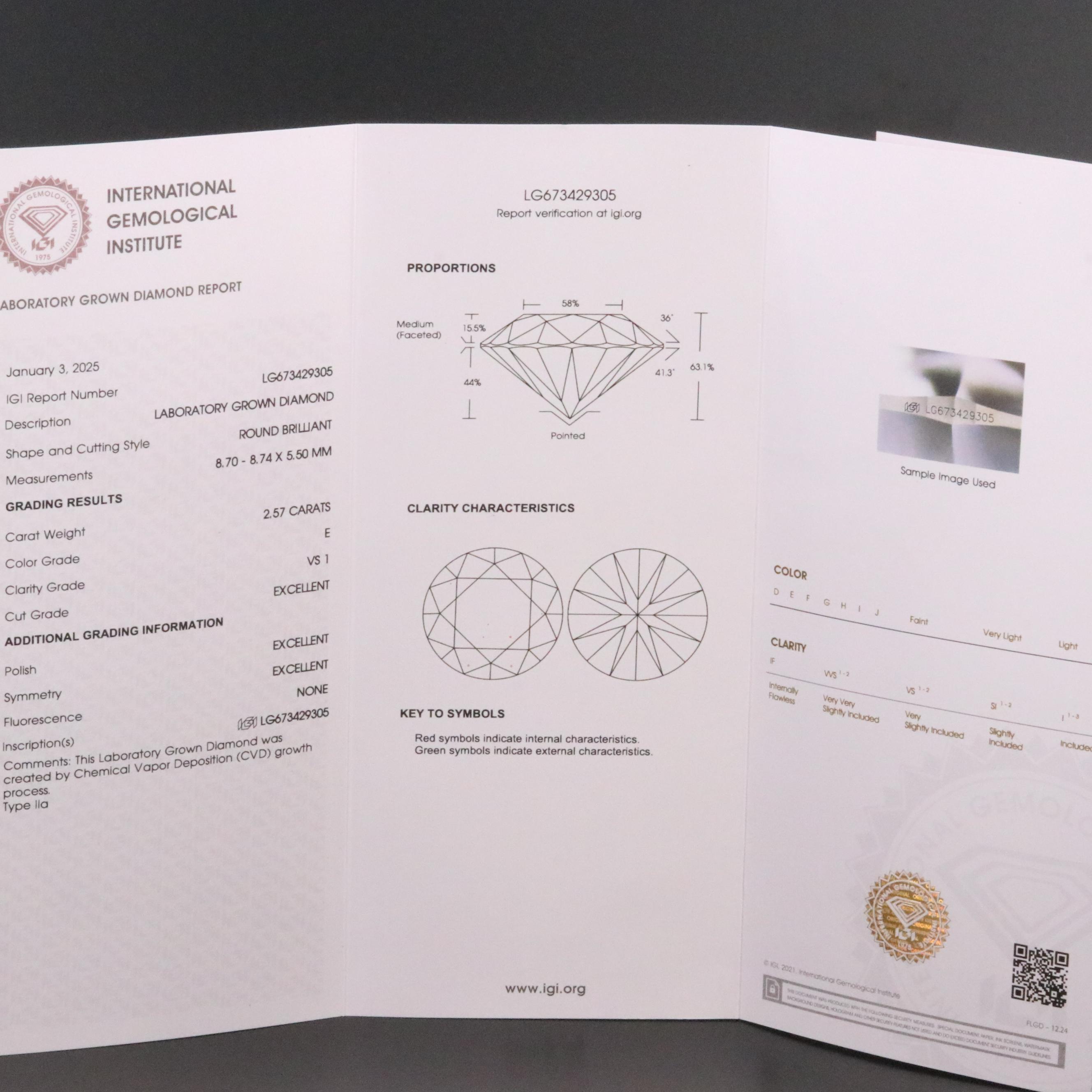 Platinum 5.07 CTW Lab Grown Diamond Stud Earrings with IGI Reports